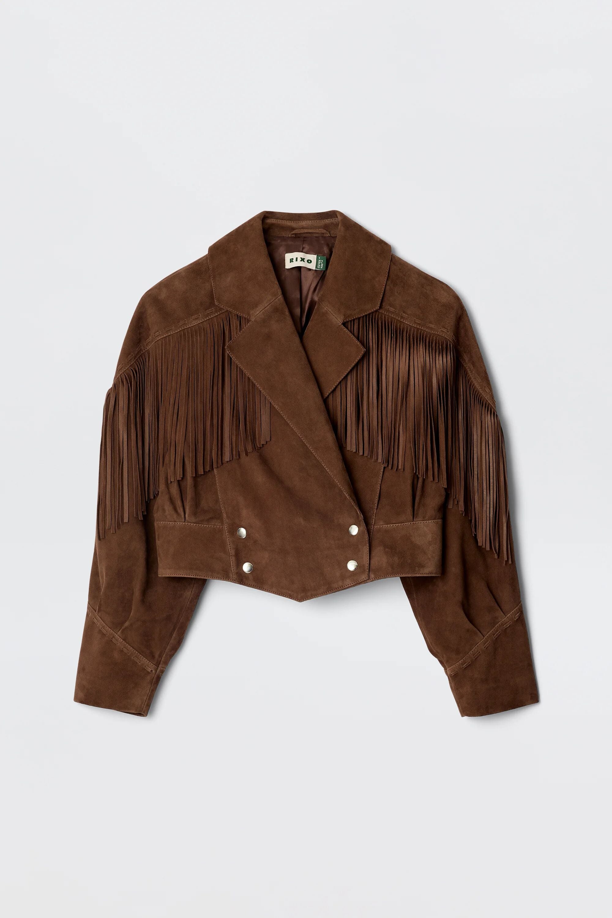 Darragh Fringed Suede Jacket in Brown | RIXO USA ⋆