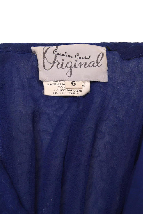 Vintage Dress - Blue Squiggle Embellishment