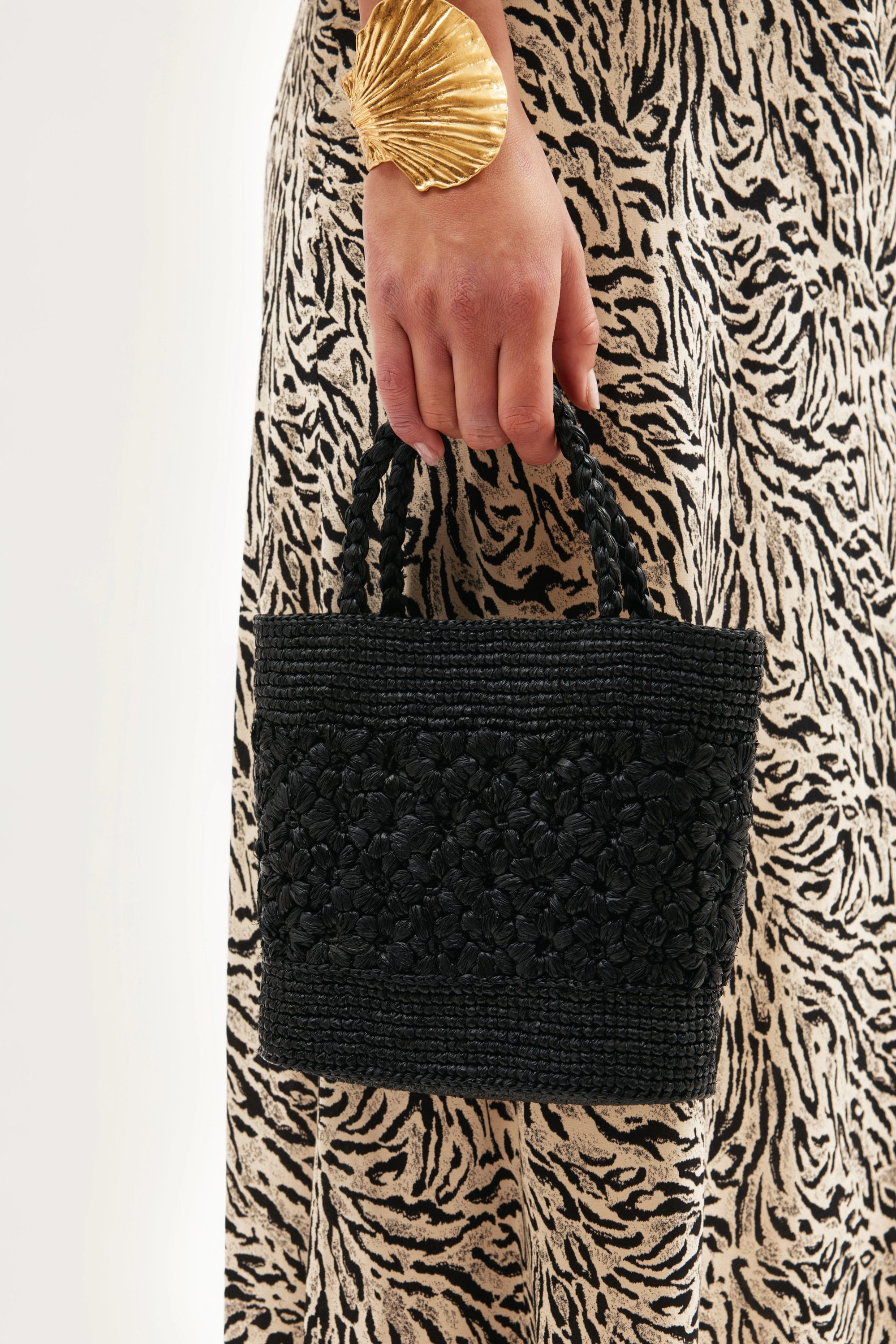 バッグ RI RI Milana Raffia Bag in Black | RIXO USA ⋆