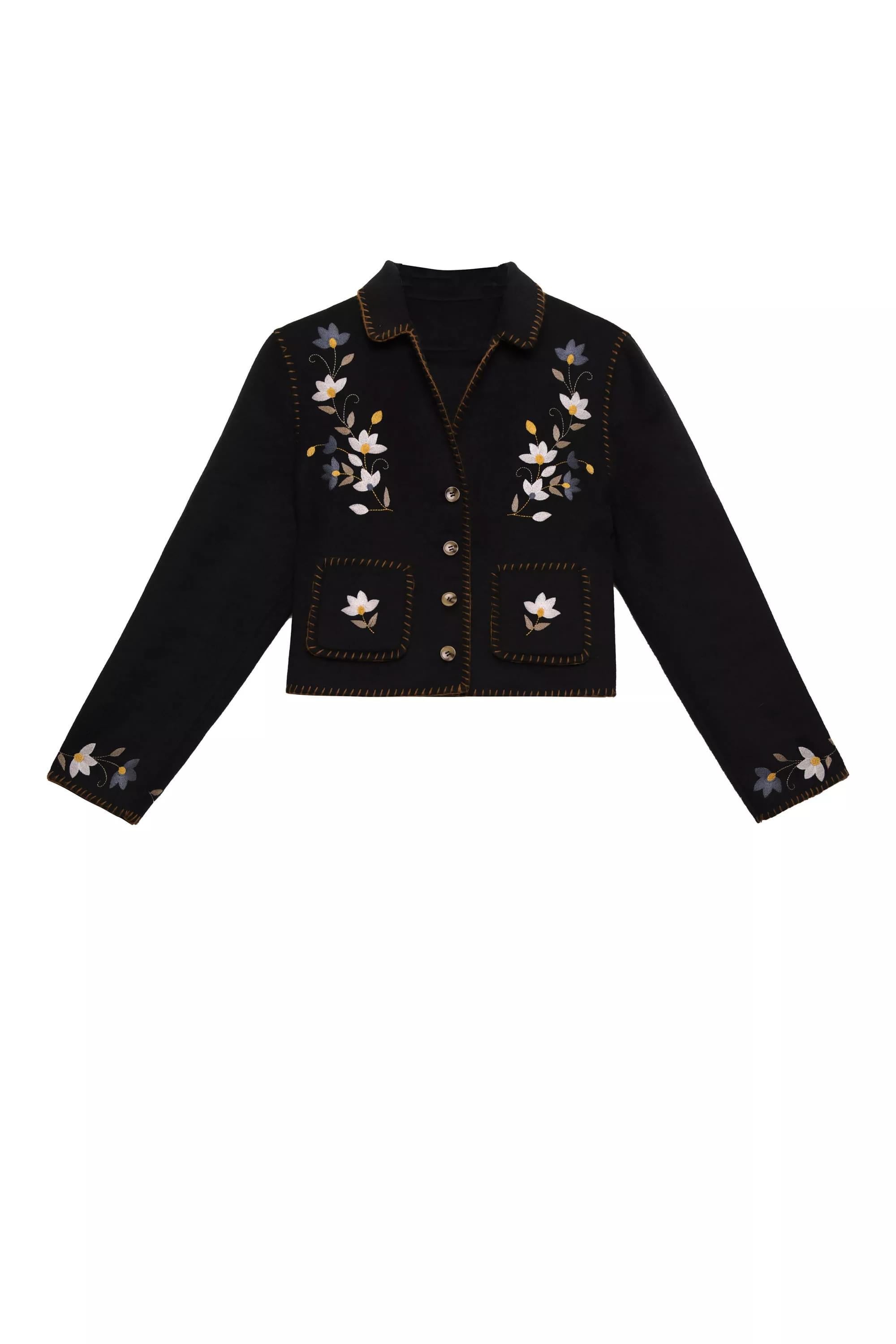JULIUS FLOWER EMBROIDERY BLAZER - NAVY main image 1