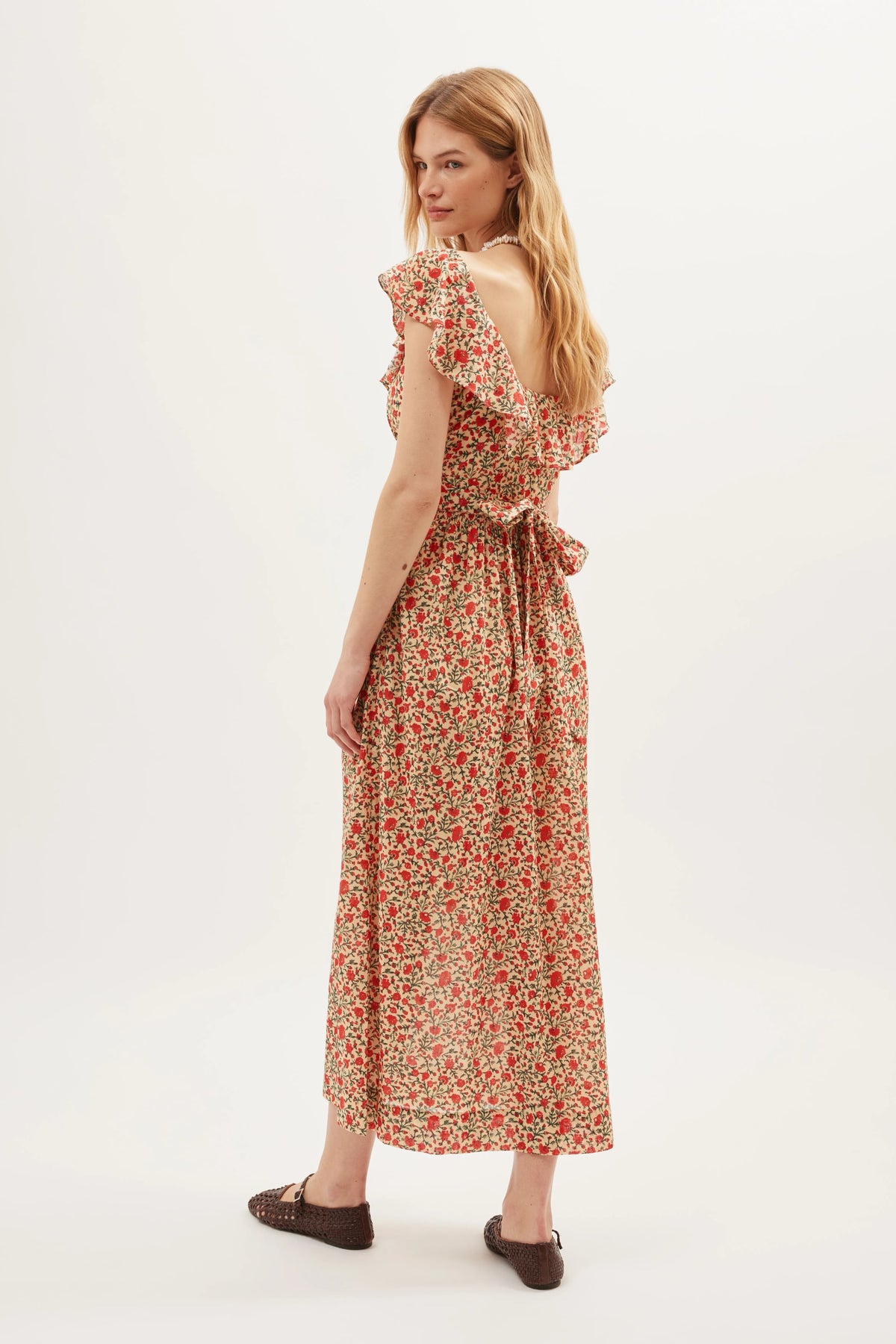 RIXO Ebony Midi Ditsy Trail Cream RIXO Ebony Midi Ditsy Trail Cream
