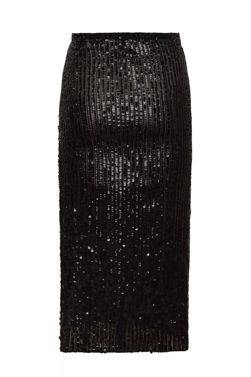 Vintage Skirt - Black Sequin
