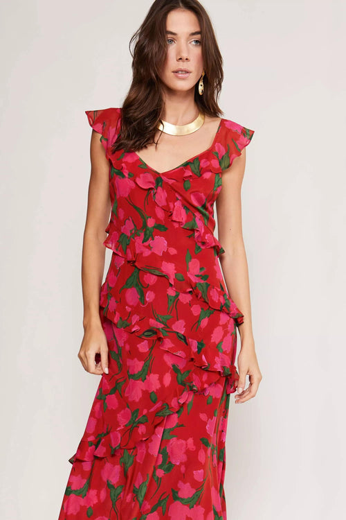 Gail - Fontainhas Floral Red