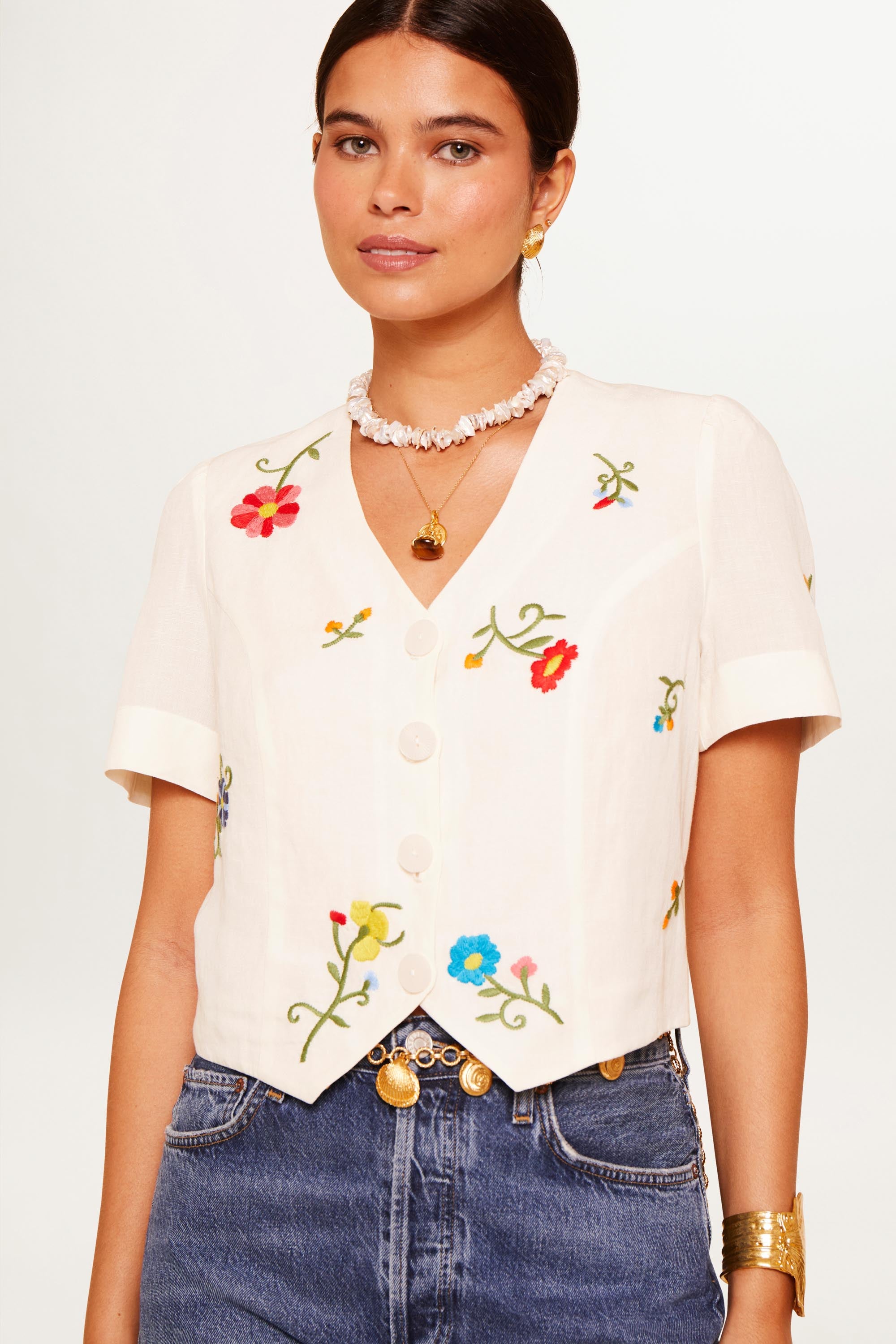 fetico【フェティコ】FLORAL EMBROIDERED BLOUSE FETICO 22AW 