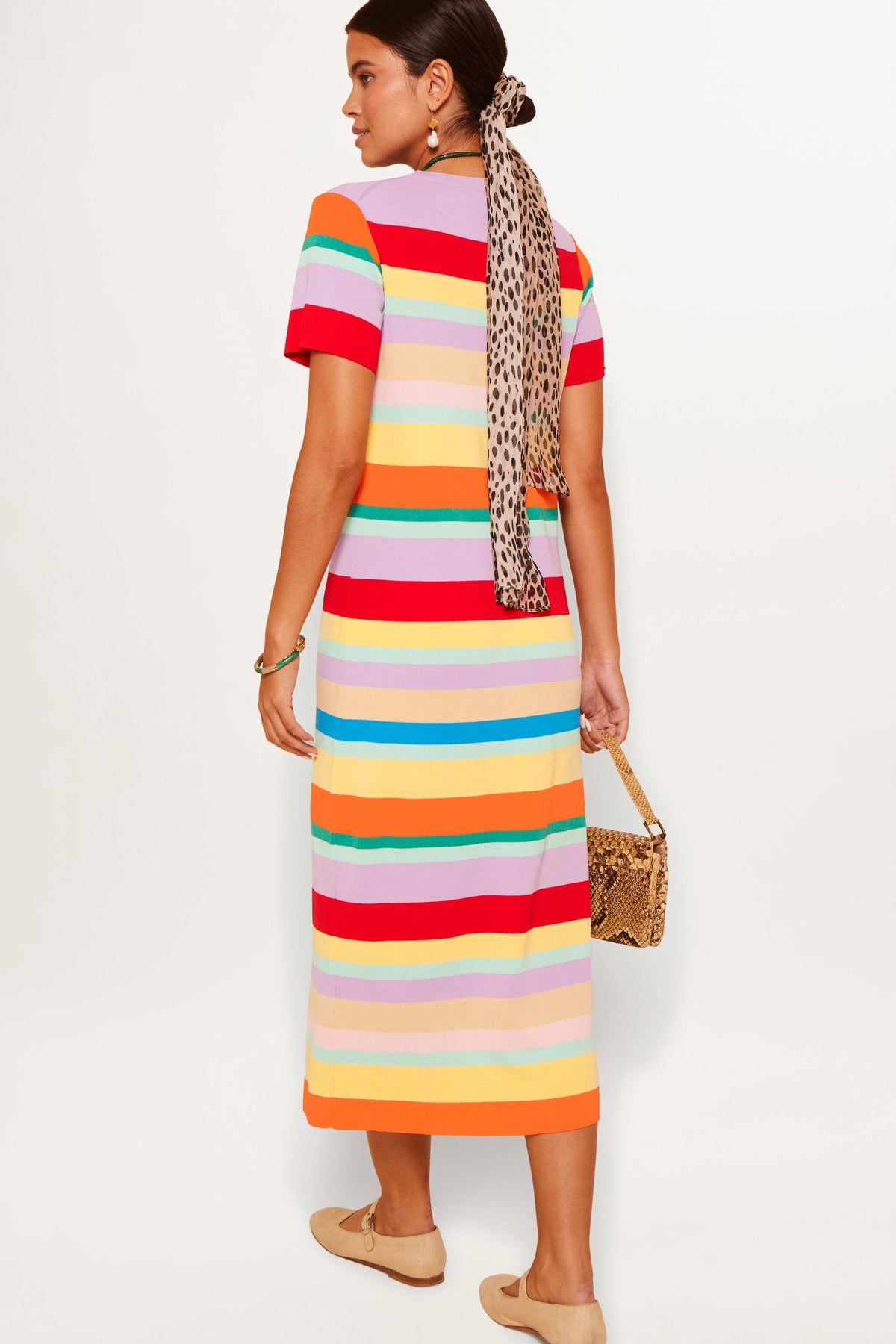 Duster Knitted Midi Dress in Multi | RIXO USA Duster Knitted Midi Dress in Multi | RIXO USA