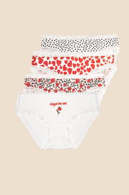 Classic Knicker - Four Pack Forget Me Not Ivory