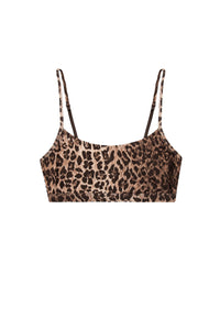 Thumbnail for String Scoop Bra - Leopard Brown