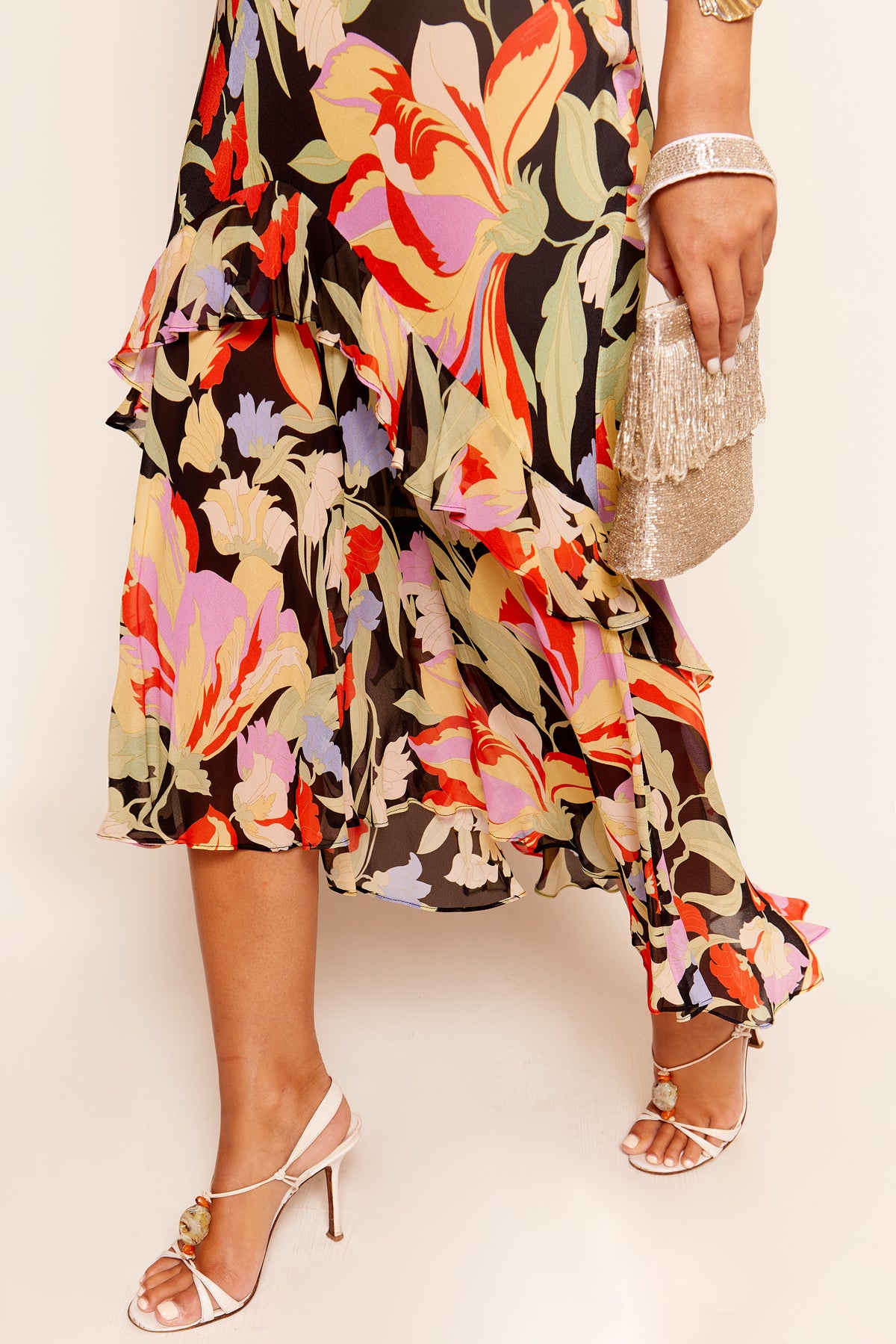 knee length dresses for ladies Black Midi Dress With 3/4 Sleeves And Pockets main image 0