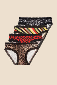 Thumbnail for Classic Knicker - Four Pack Multi Black