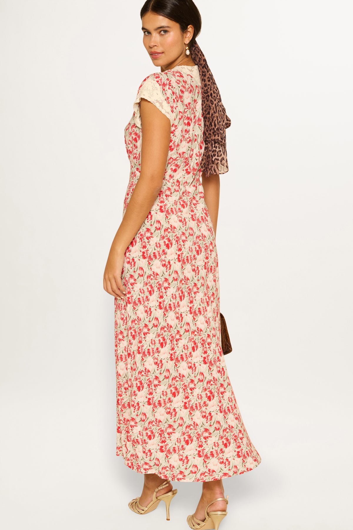 Amari Midi Dress in Tulip Fields Red | RIXO USA Amari Midi Dress in Tulip Fields Red | RIXO USA