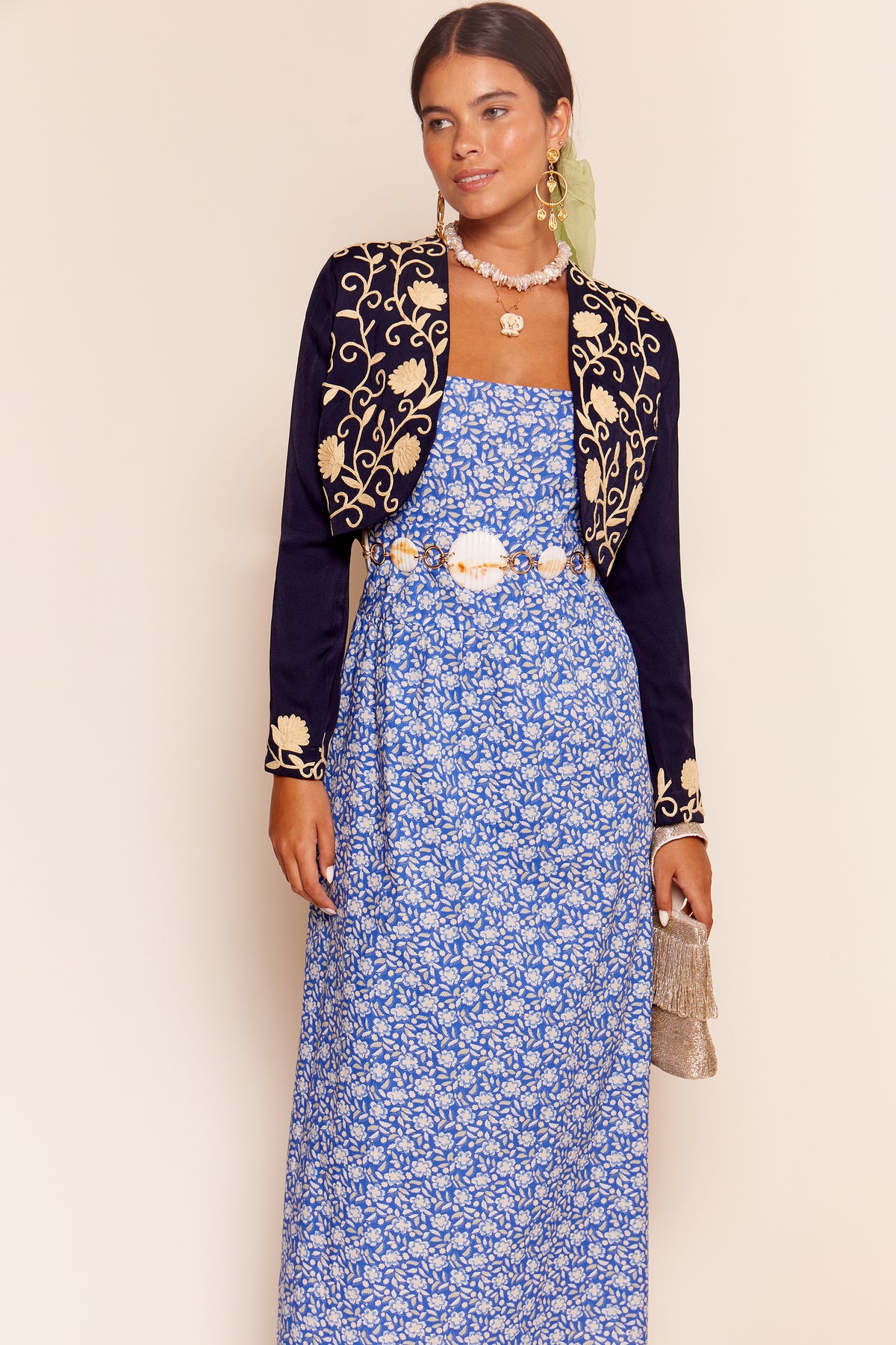 Lillianne Cotton Midi Dress in Carnation Blue | RIXO USA Lillianne Cotton Midi Dress in Carnation Blue | RIXO USA