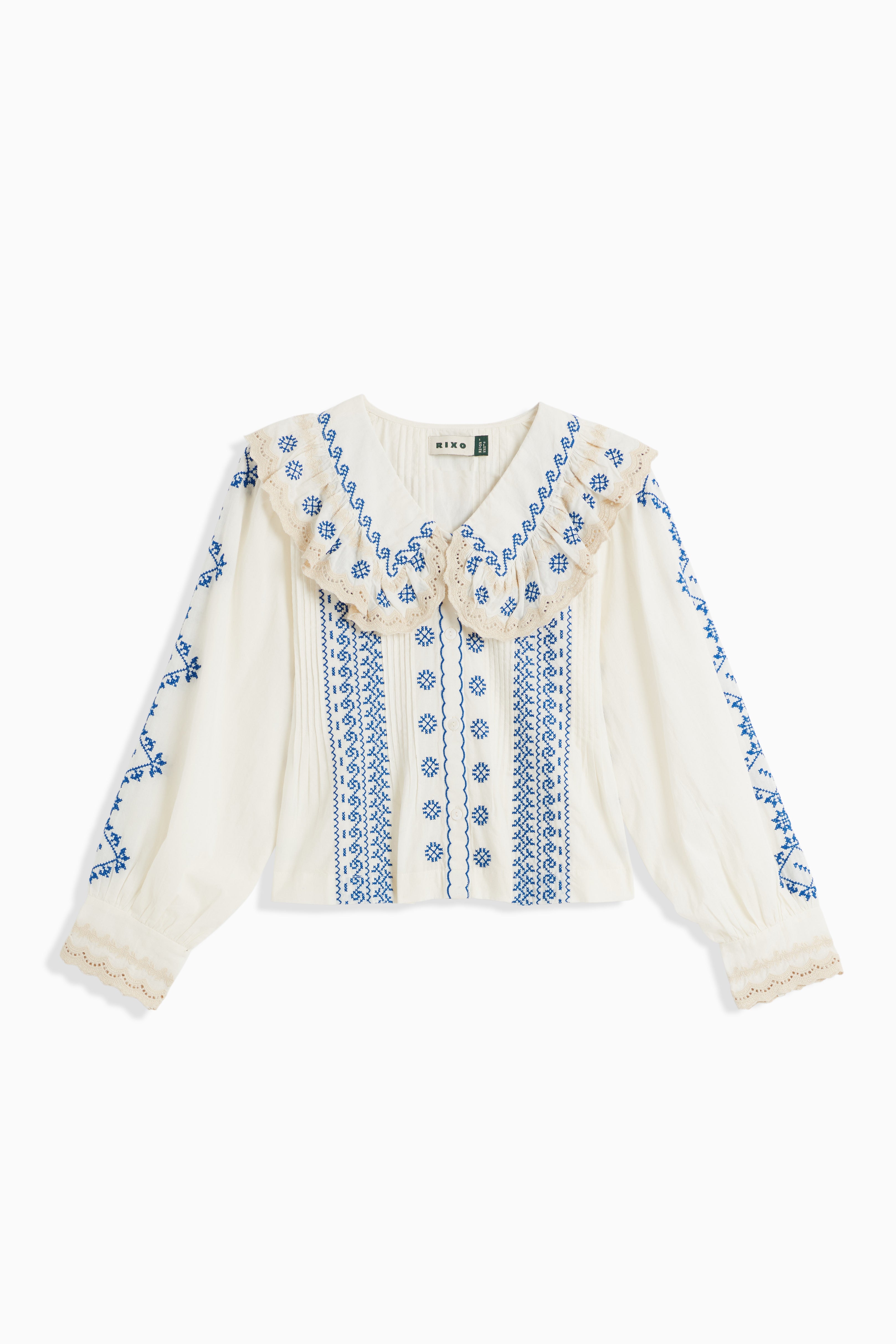 ＜6(ROKU)＞EMBROIDERY COLLAR BLOUSE ブラウス EMBROIDERY COLLAR BLOUS エンブロイダリー つけ襟ブラウス | ブランド