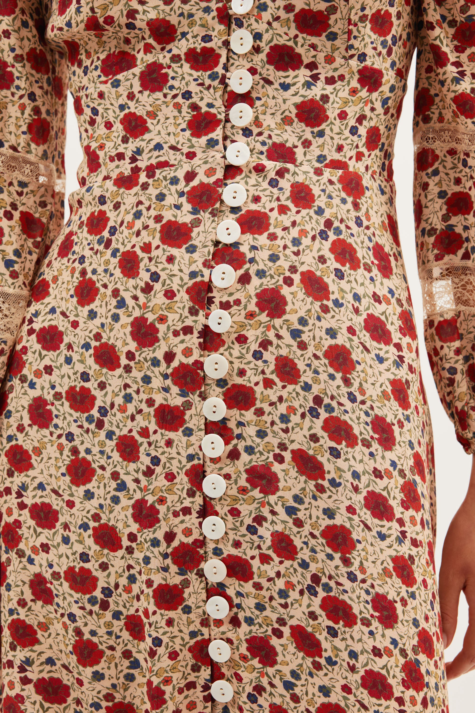 Raven Midi Dress in Eva Floral Cream | RIXO USA ⋆