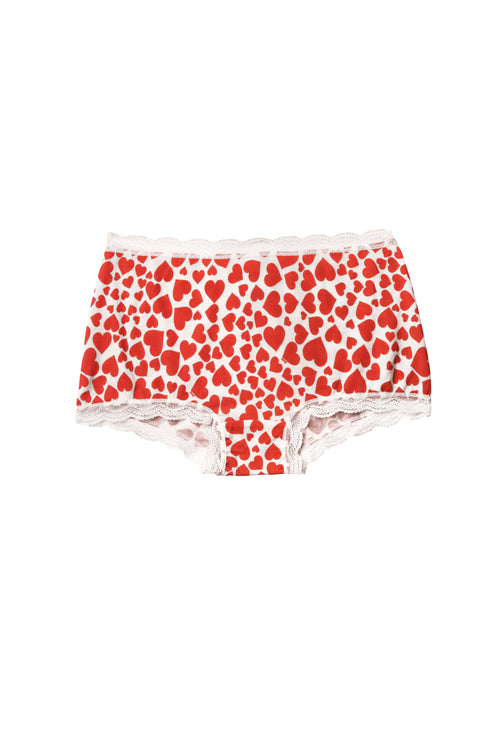 Hipster Knicker - Love Heart Ivory