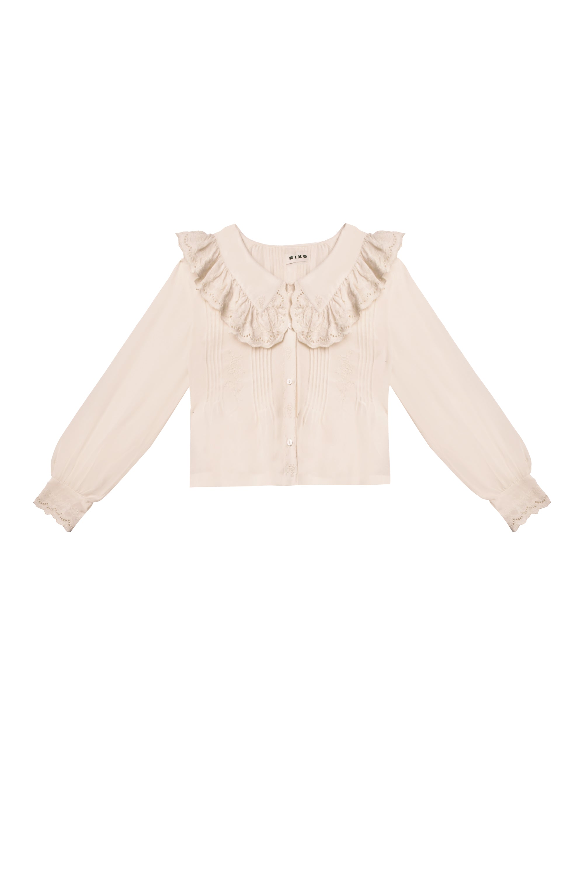 Percy Silk Blouse in Ivory Pearl | RIXO USA ⋆