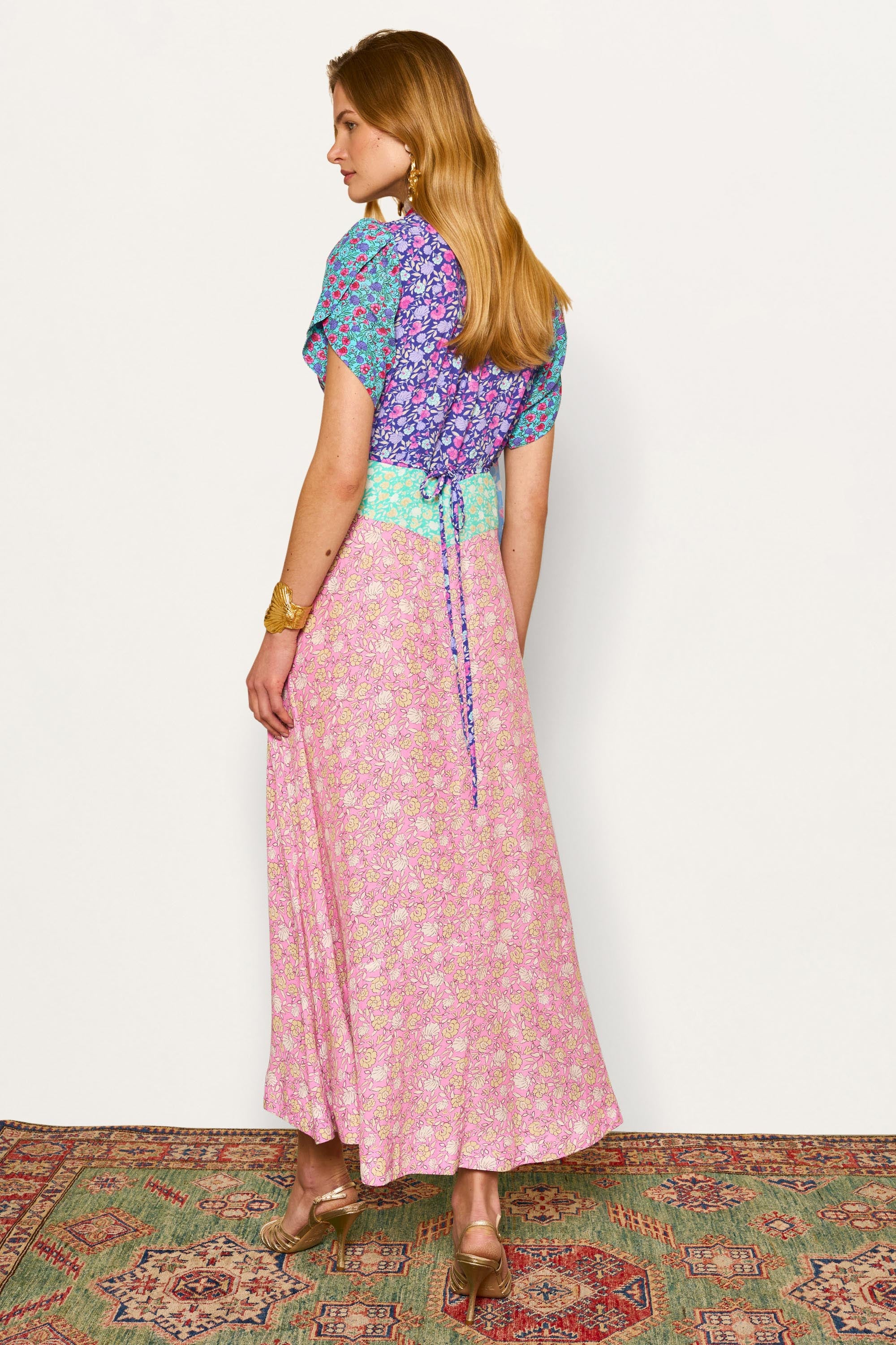Novara Midi Dress in Shell Pansy Mix Multi