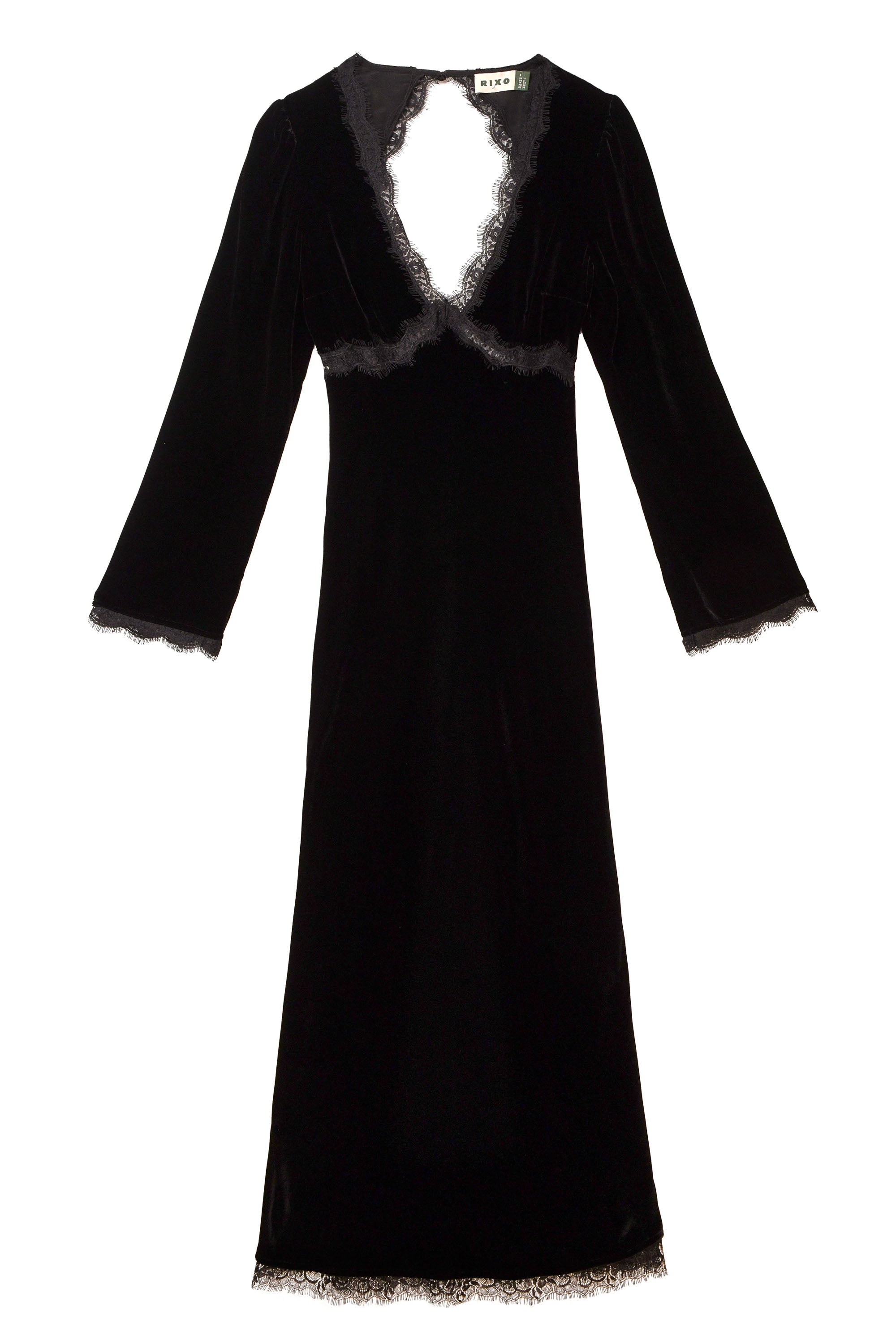 Alesha Backless Velvet Dress in Black | RIXO ⋆