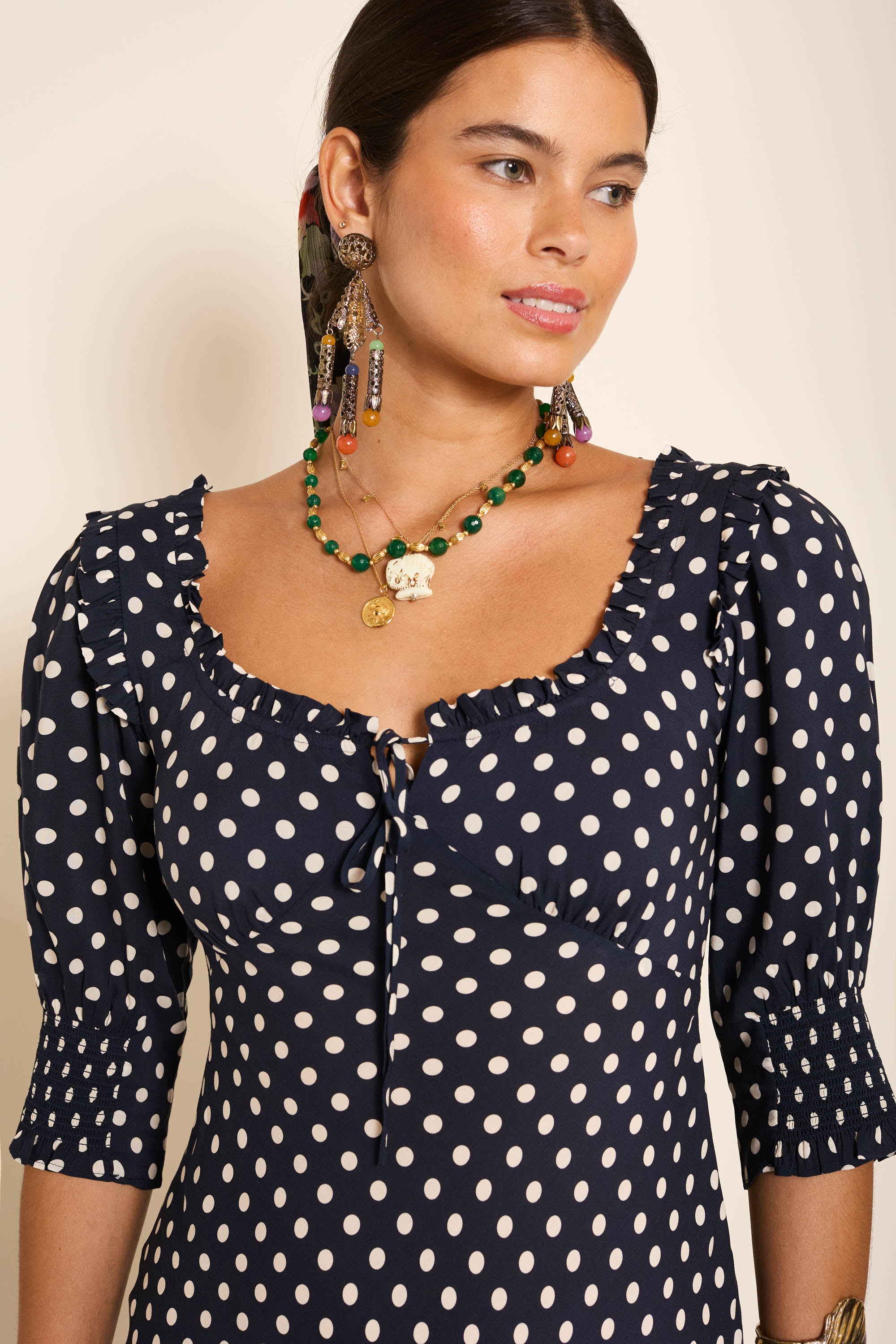 spotty bardot top