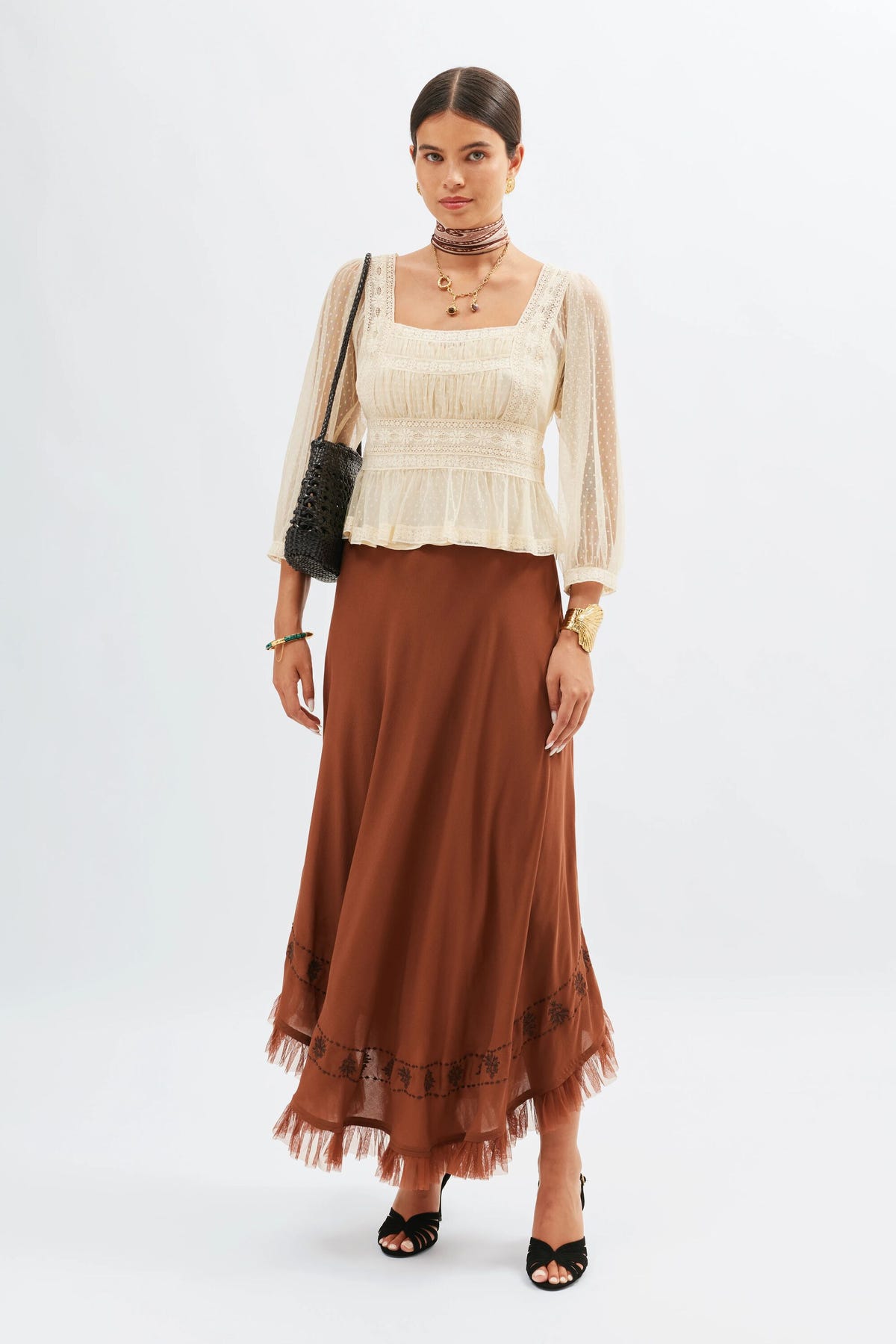 Tyla Tulle Top in Vintage Cream | RIXO USA ⋆