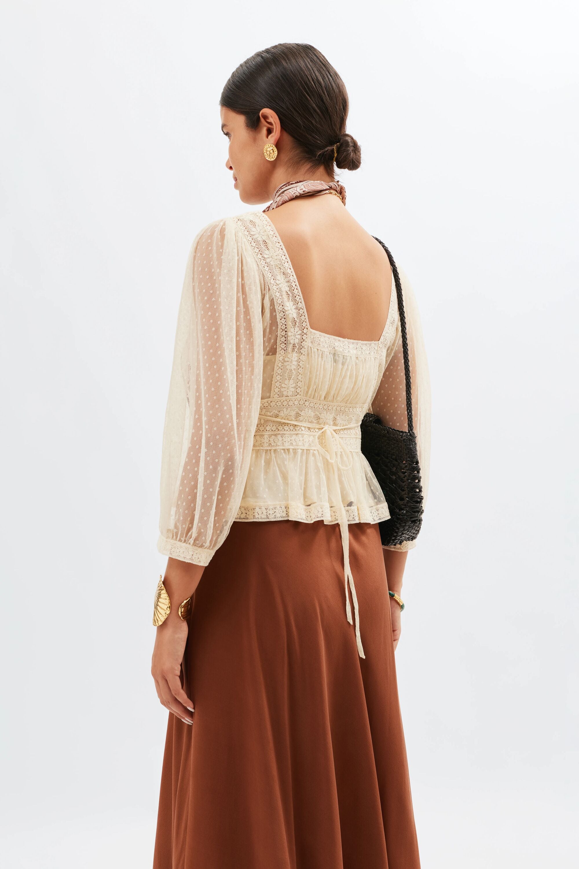 Tyla Tulle Top in Vintage Cream