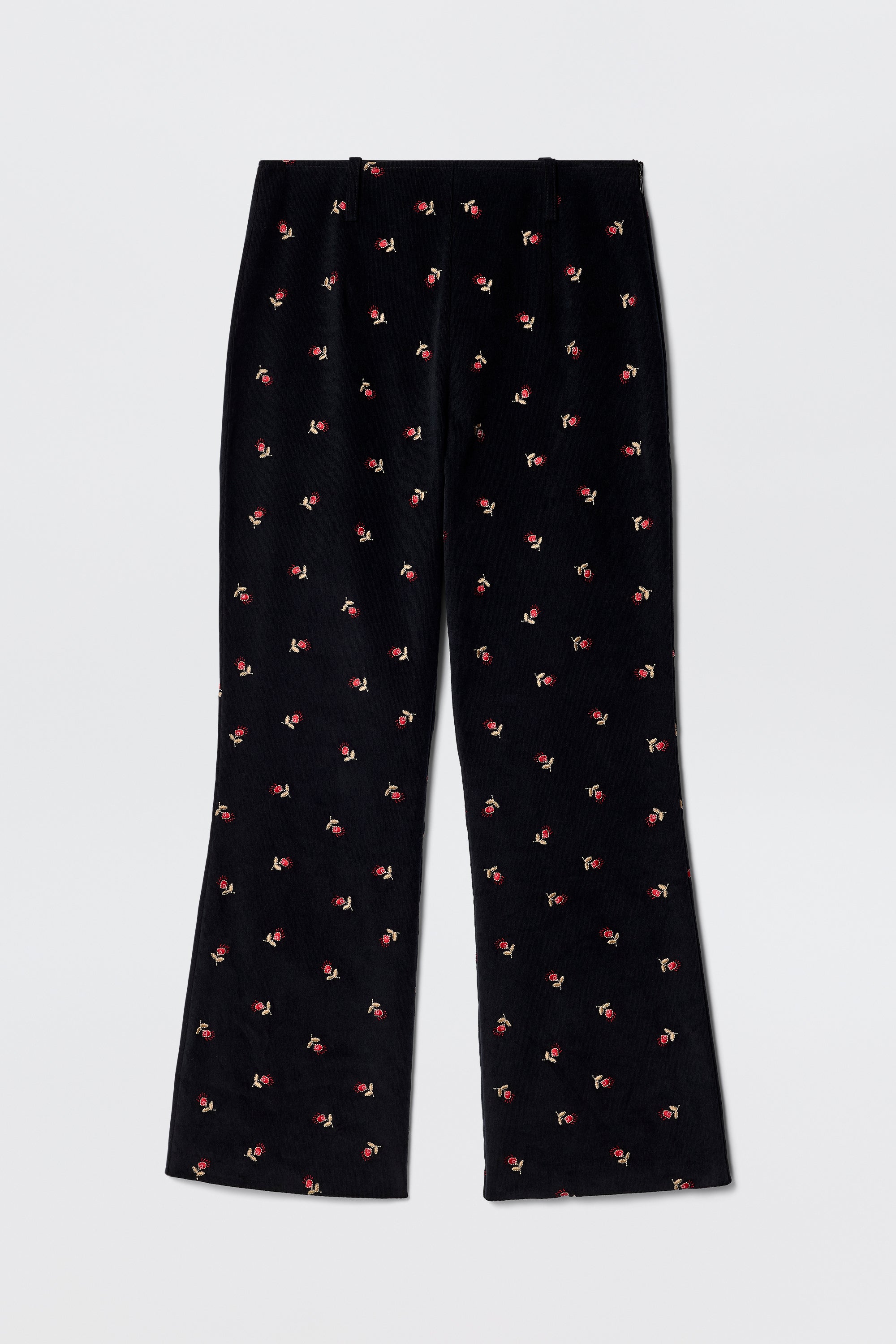 Olwen Cotton-Corduroy Trouser in Dandy Embroidery Deep Navy | RIXO ⋆