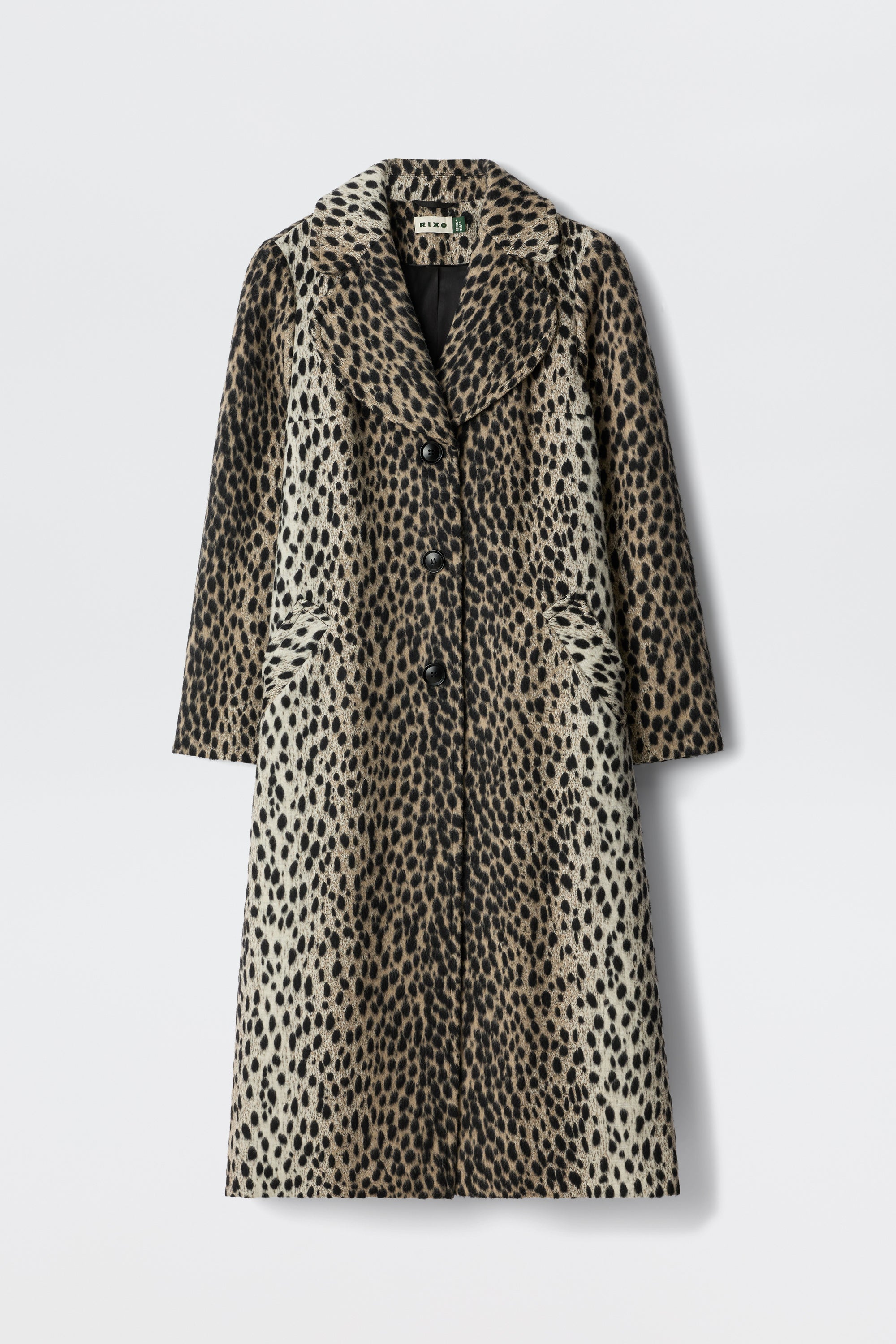 Rosemary Coat in Brown Antelope Spot Jacquard Black