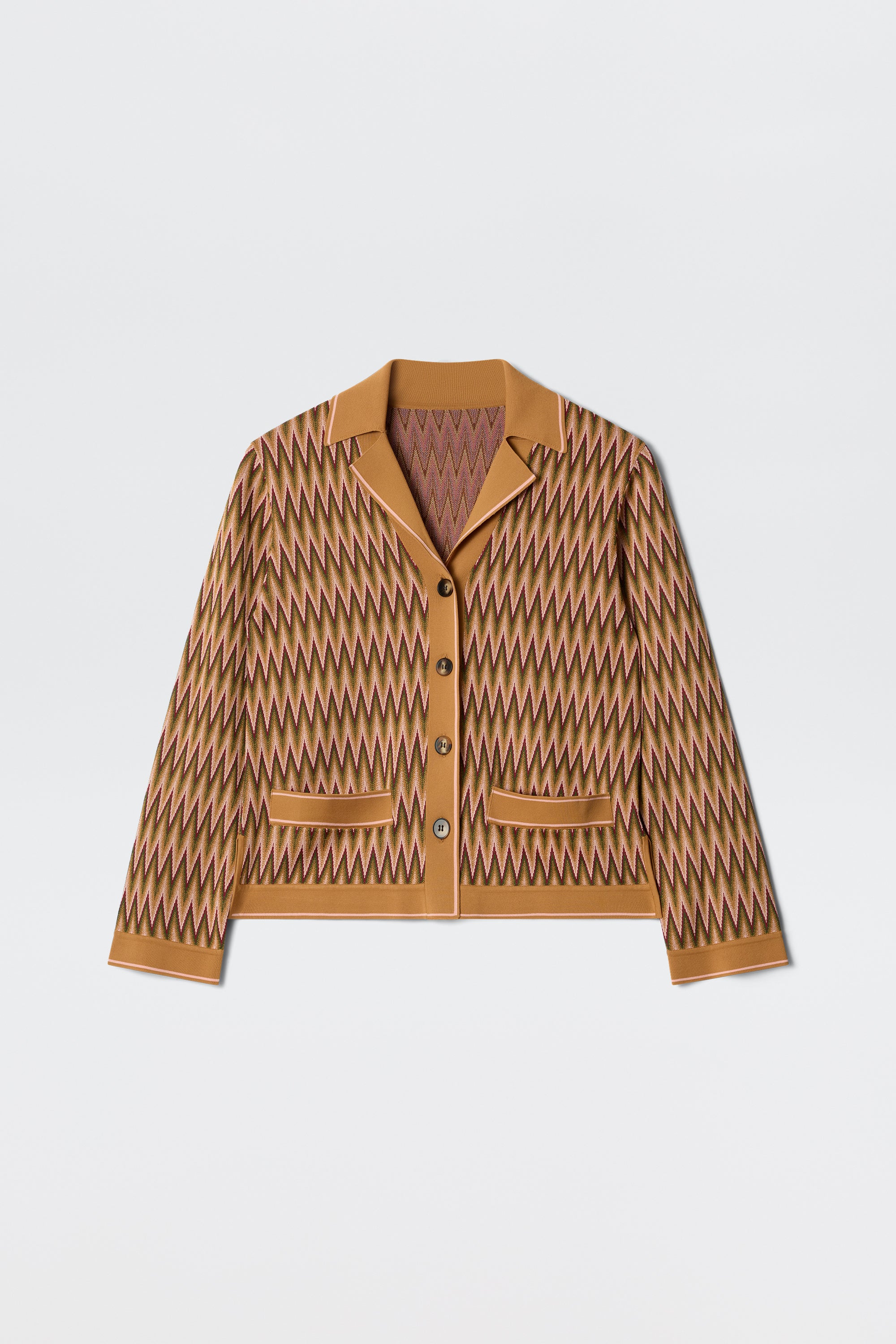 Quinley Knitted Cardigan in Brown Maeve Jacquard Multi | RIXO ⋆
