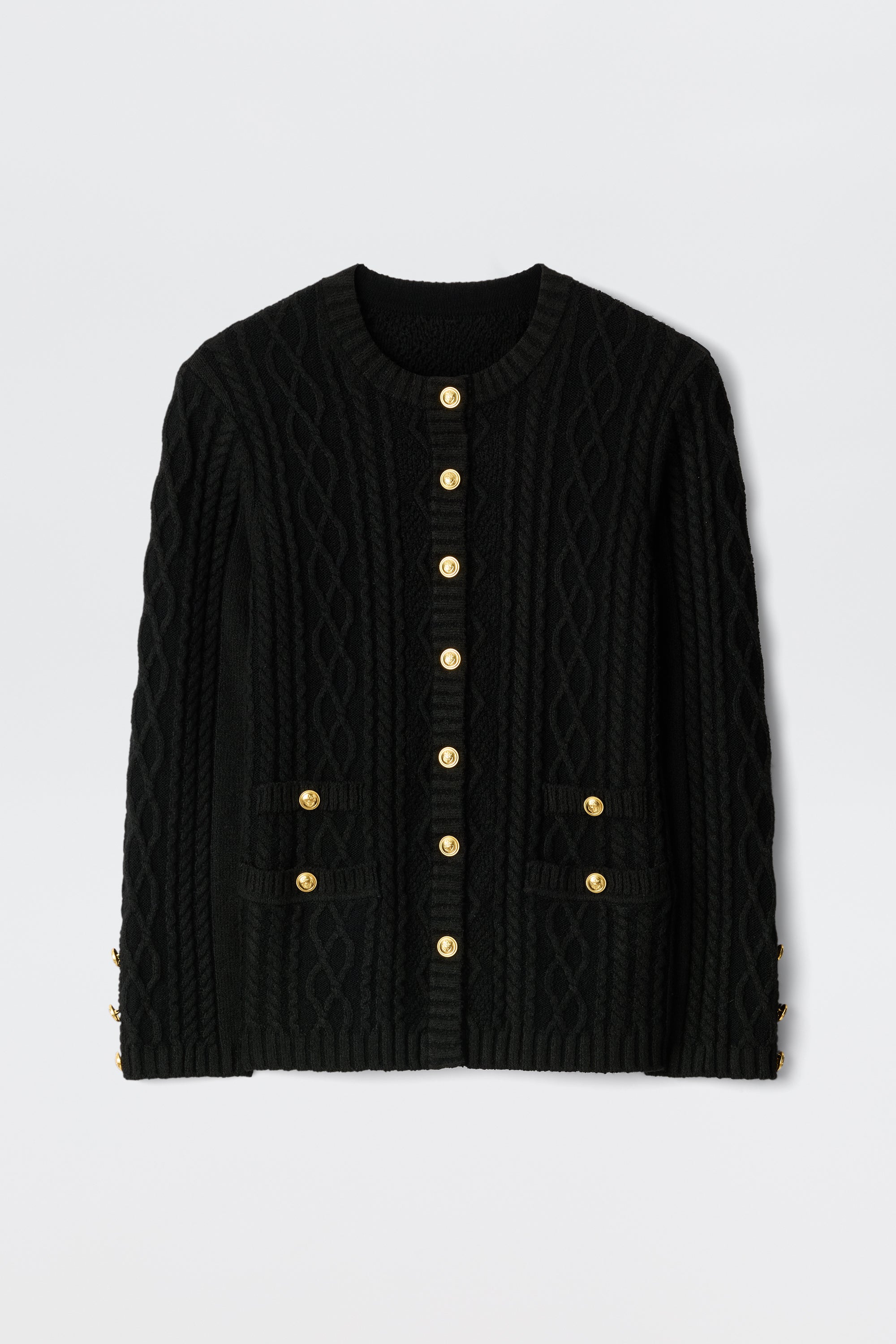 Maurya Wool-Blend Cardigan in Black | RIXO ⋆