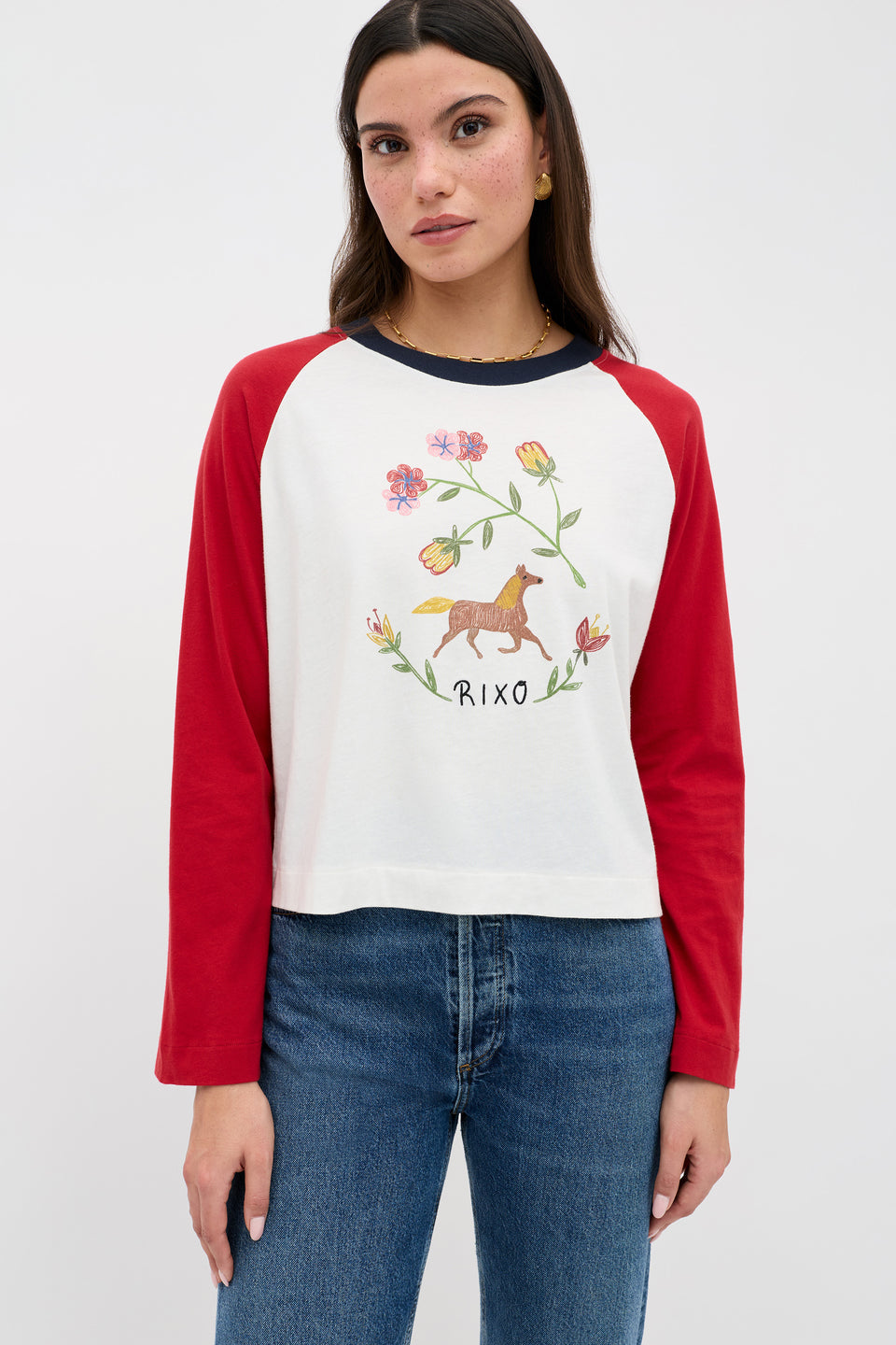 Brynnleigh T-Shirt Pony Floral Ivory