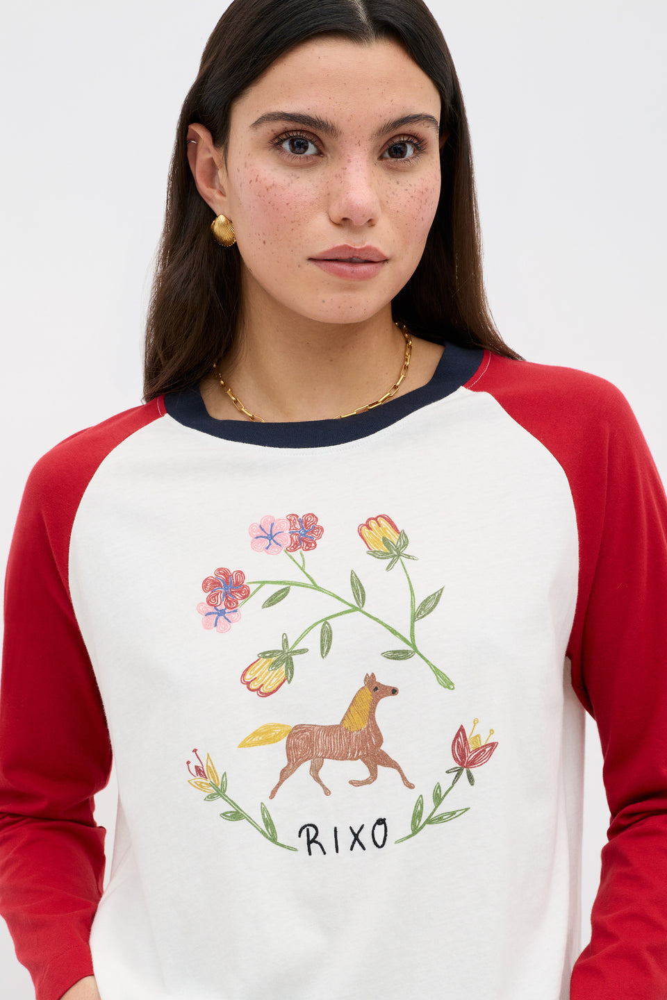 Brynnleigh T-Shirt Pony Floral Ivory