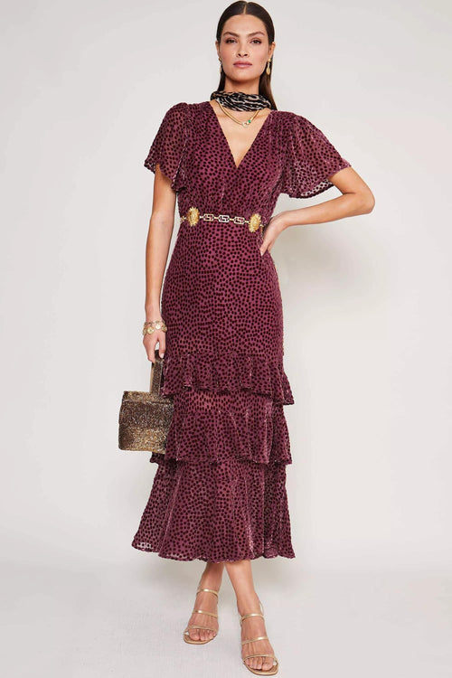 transitional-styling,Gilly Flocked Maxi Dress