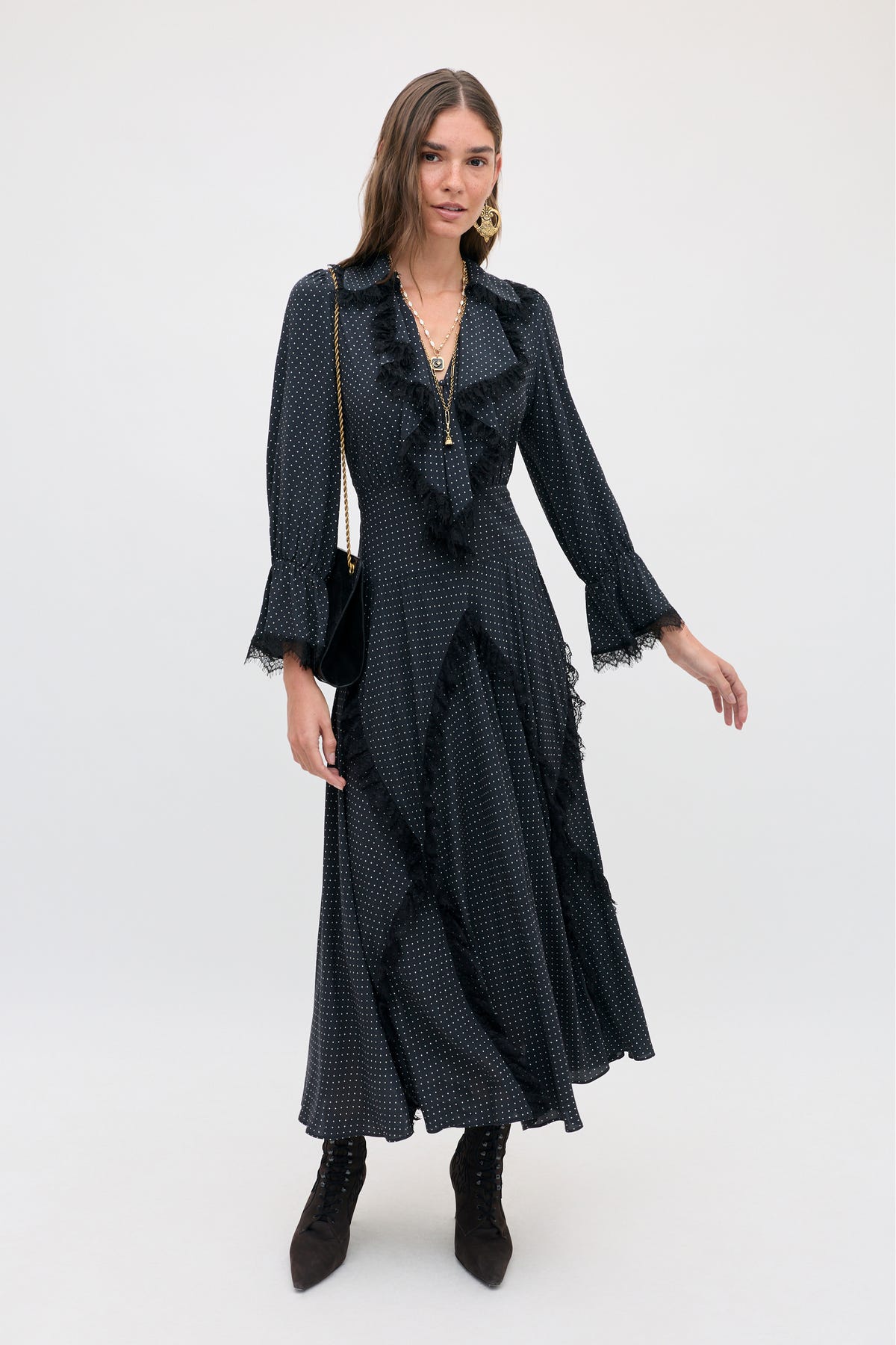Aerin -  Micro Polka Dot Black