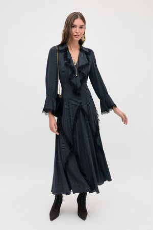 Aerin -  Micro Polka Dot Black