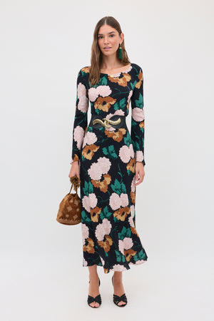 Amal -  Hydrangea Floral Charcoal