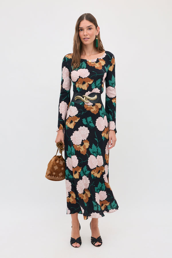 Amal -  Hydrangea Floral Charcoal