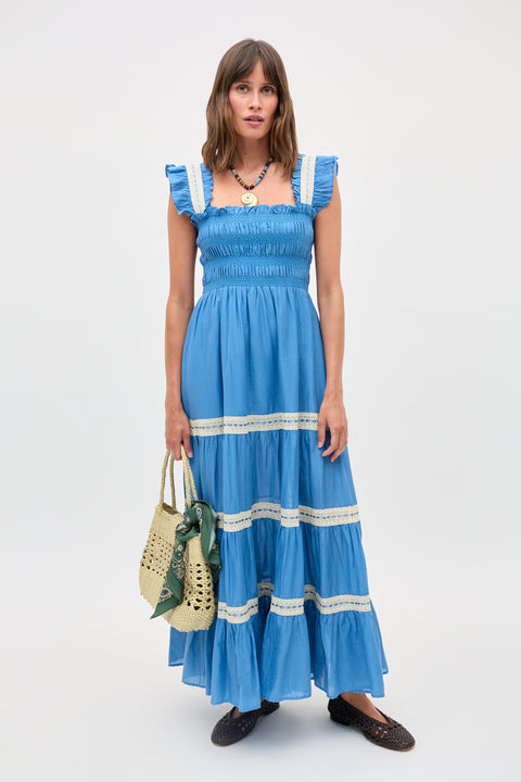 rixo dress Aubrie Cotton Midi in Blue Made from a lightweight fabric:Sequin Material:Heat Transfer Vinyl Mommy and Me Dresses