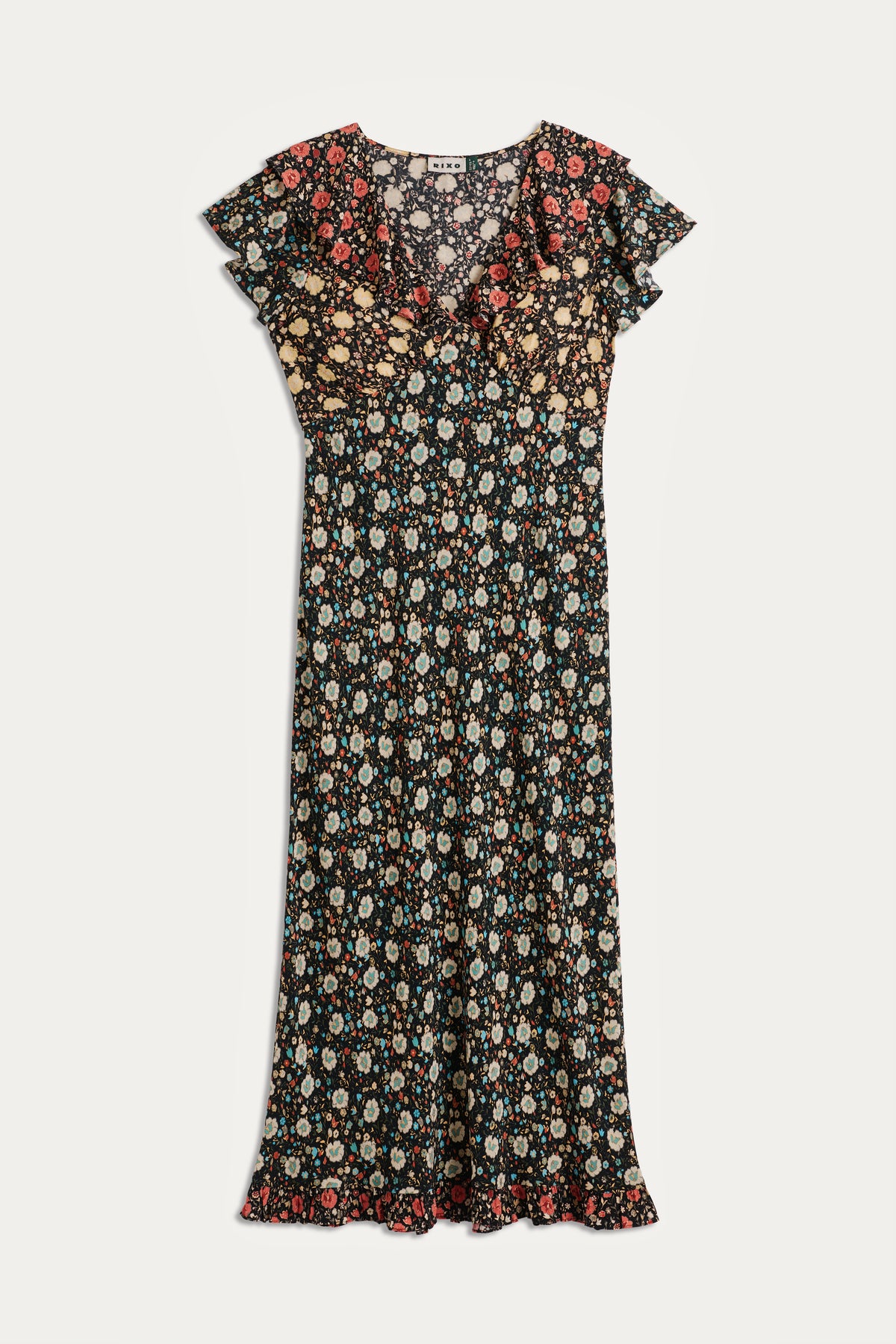 Bethea Midi Dress in Eva Floral Mix Black | RIXO USA Bethea Midi Dress in Eva Floral Mix Black | RIXO USA