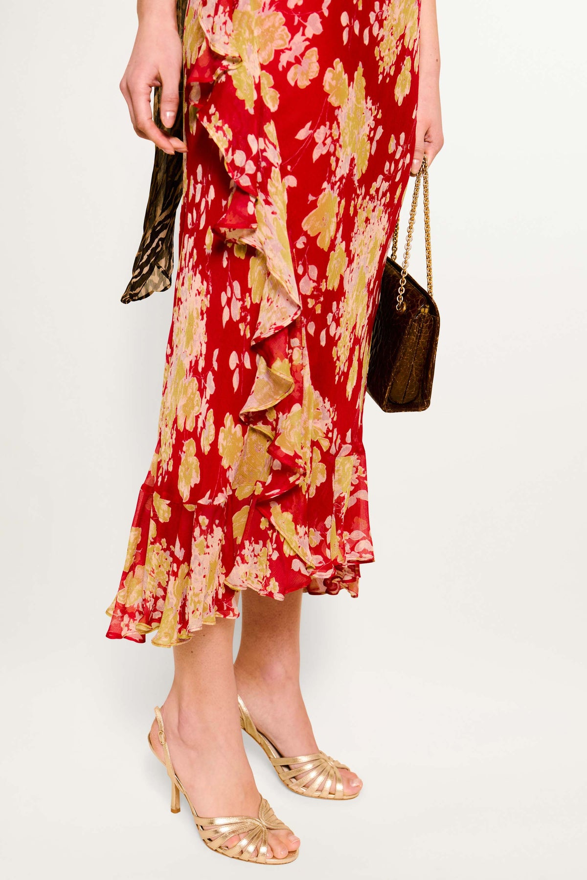 Clementina Midi Dress in Watercolour Blossom Red | RIXO USA Clementina Midi Dress in Watercolour Blossom Red | RIXO USA