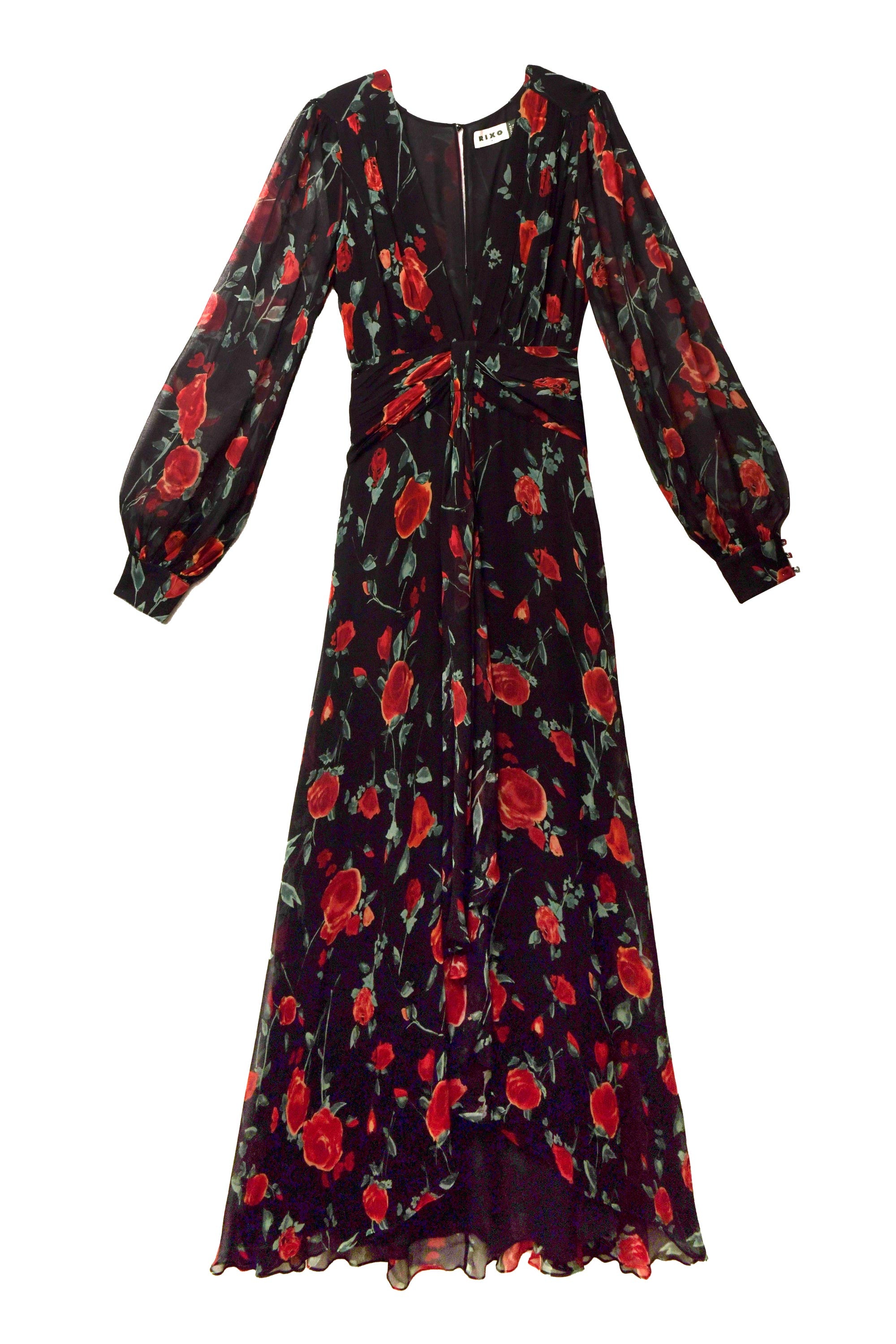 Meera Chiffon Gown in Claudia Rose Black