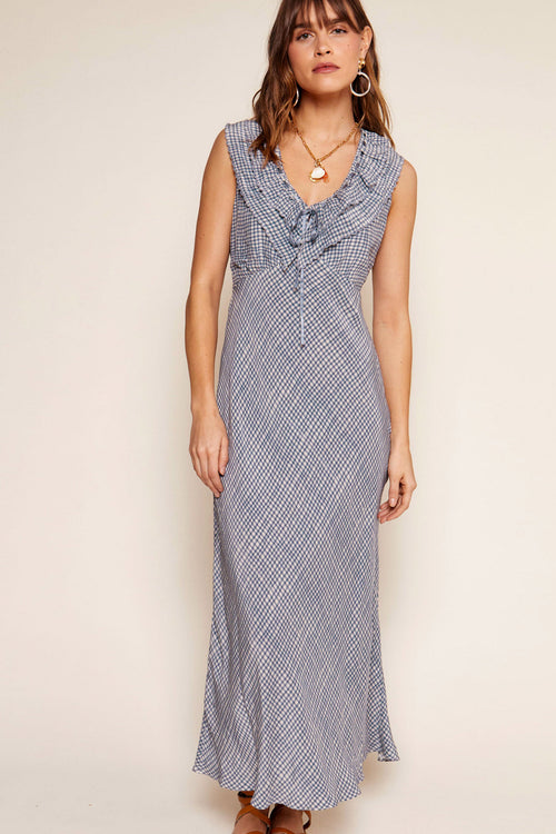 Seraphina - Painted Check Soft Blue