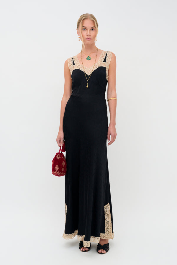 Keily - Floral Trail Jacquard Black