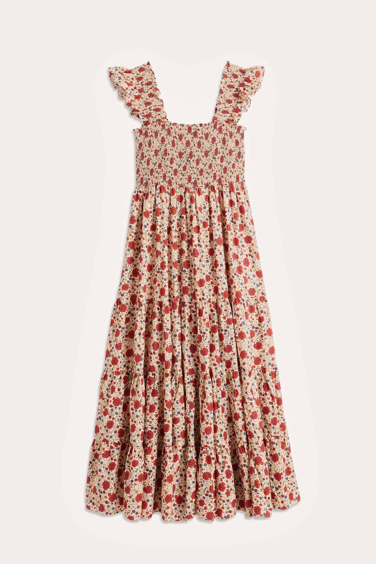 Kendall Cotton Midi Dress in Eva Floral Cream | RIXO USA Kendall Cotton Midi Dress in Eva Floral Cream | RIXO USA
