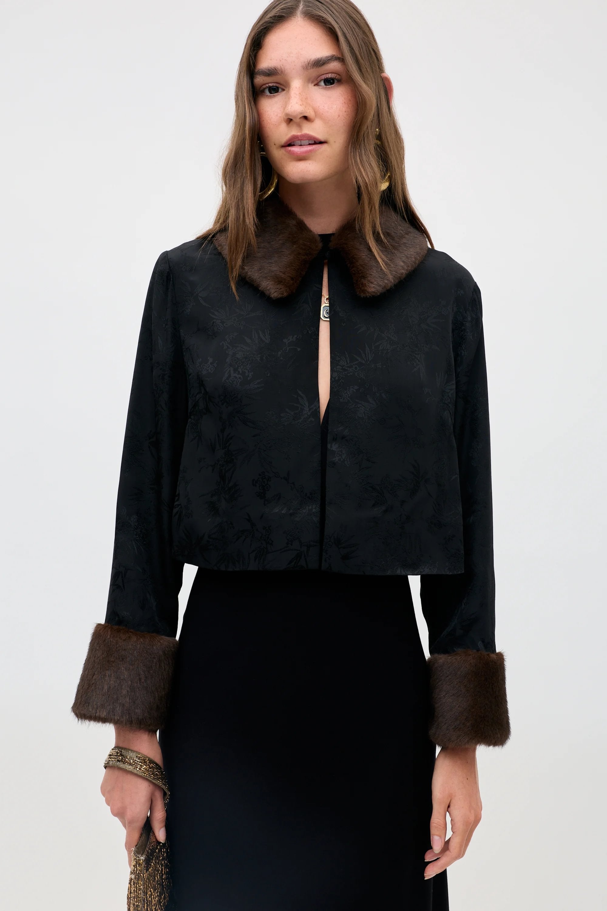 Luanne Jacquard Jacket in Black | RIXO USA ⋆