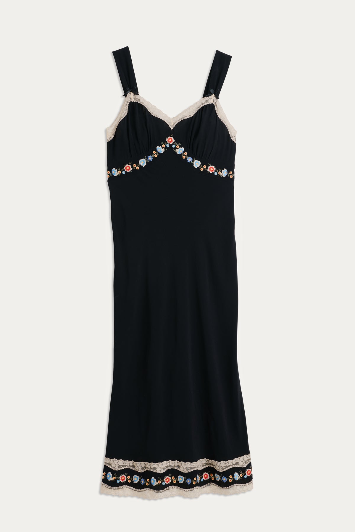 Lucie Midi Dress in Bloom Embroidery Black | RIXO USA Lucie Midi Dress in Bloom Embroidery Black | RIXO USA
