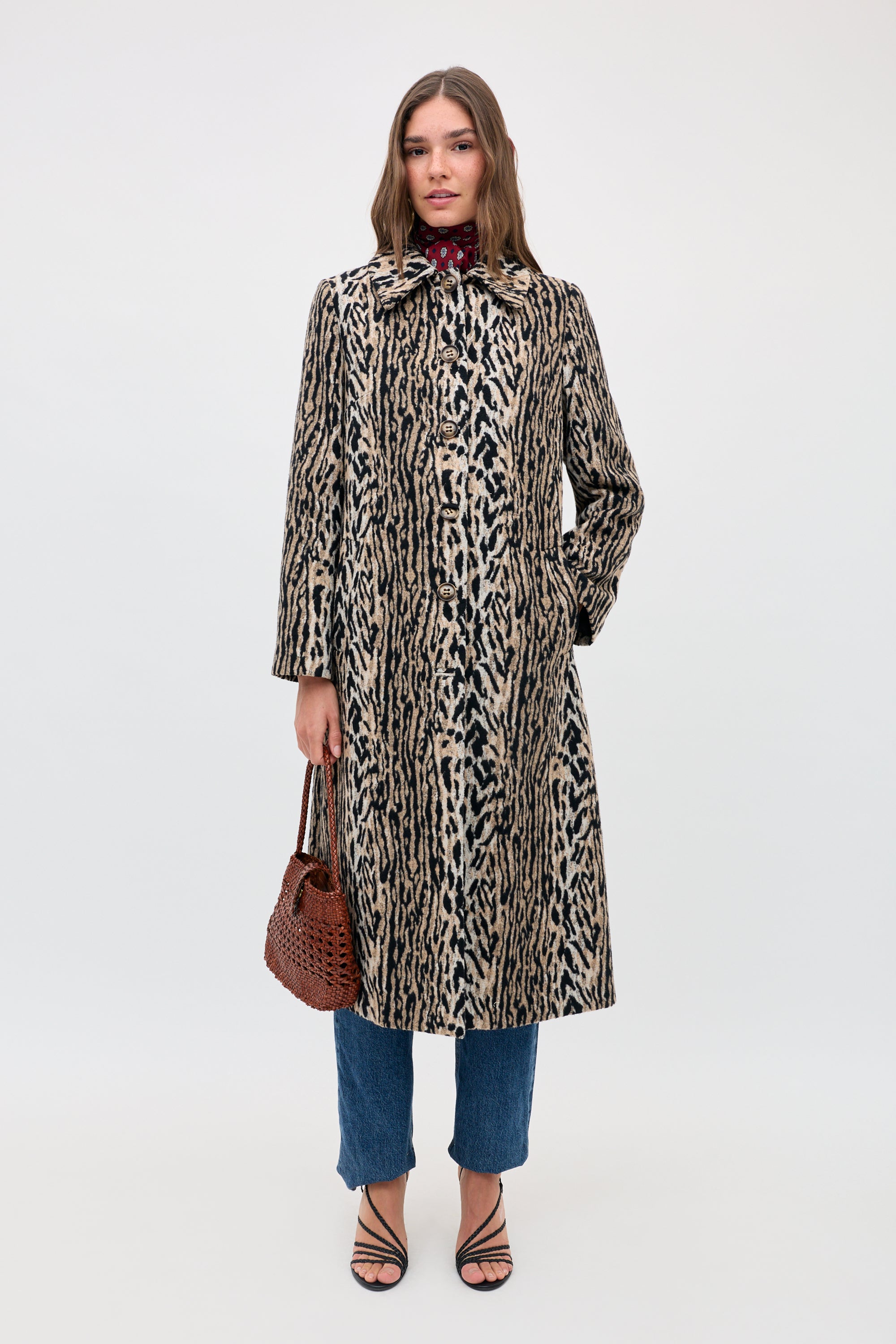 Milly Leopard Coat in Brown Bohemia Leopard | RIXO USA ⋆