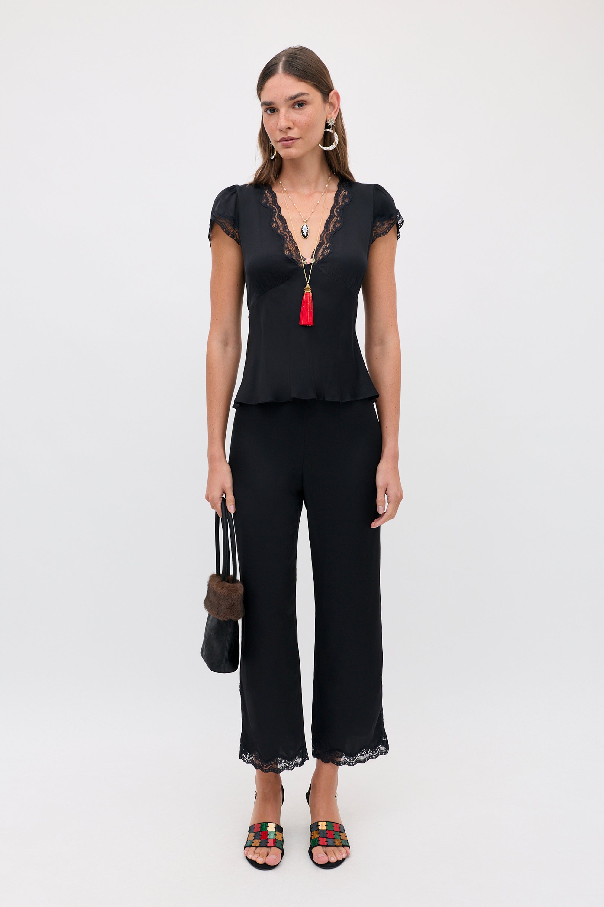 Mireille Satin Trouser in Black | RIXO USA ⋆