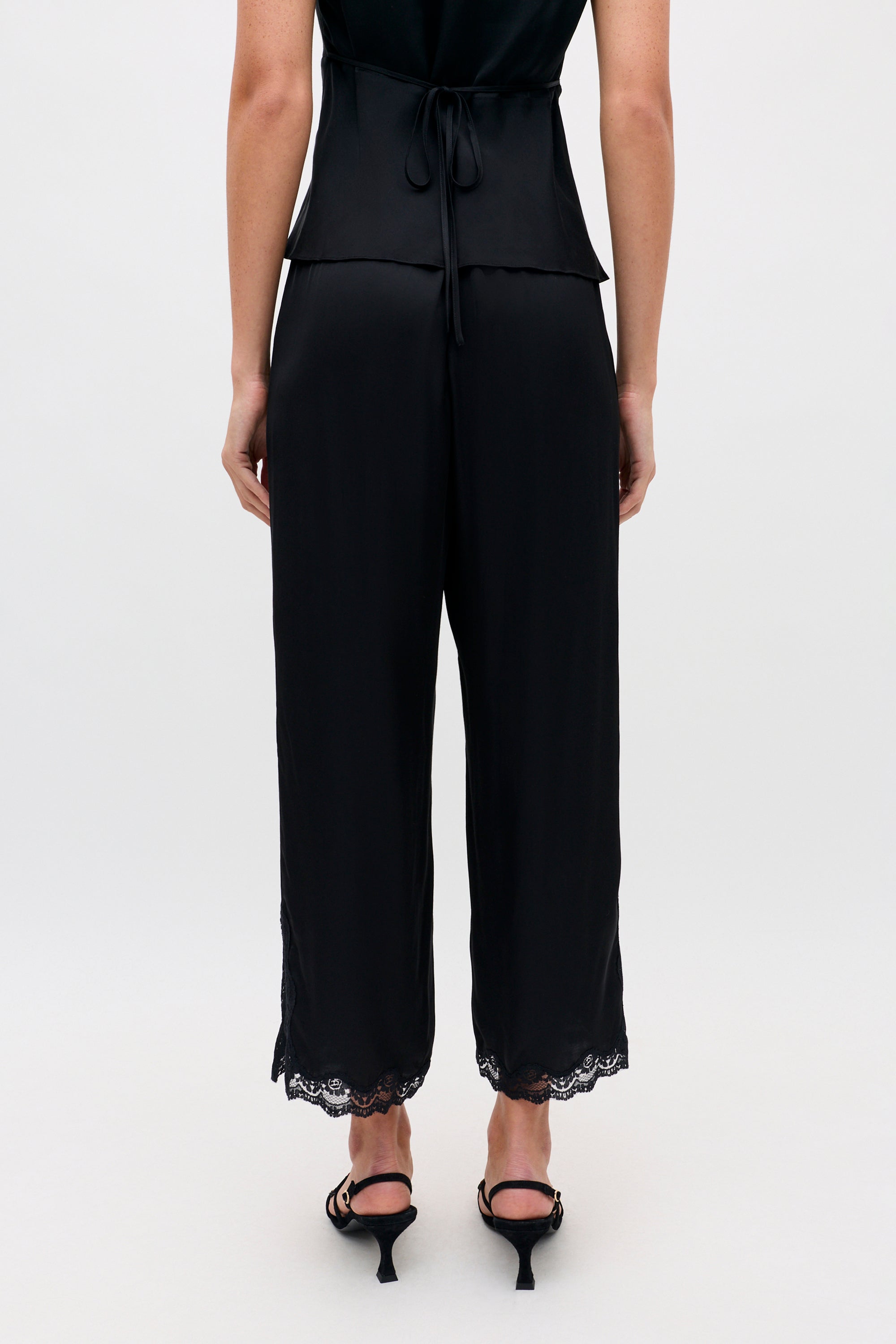 Mireille Satin Trouser in Black | RIXO USA ⋆