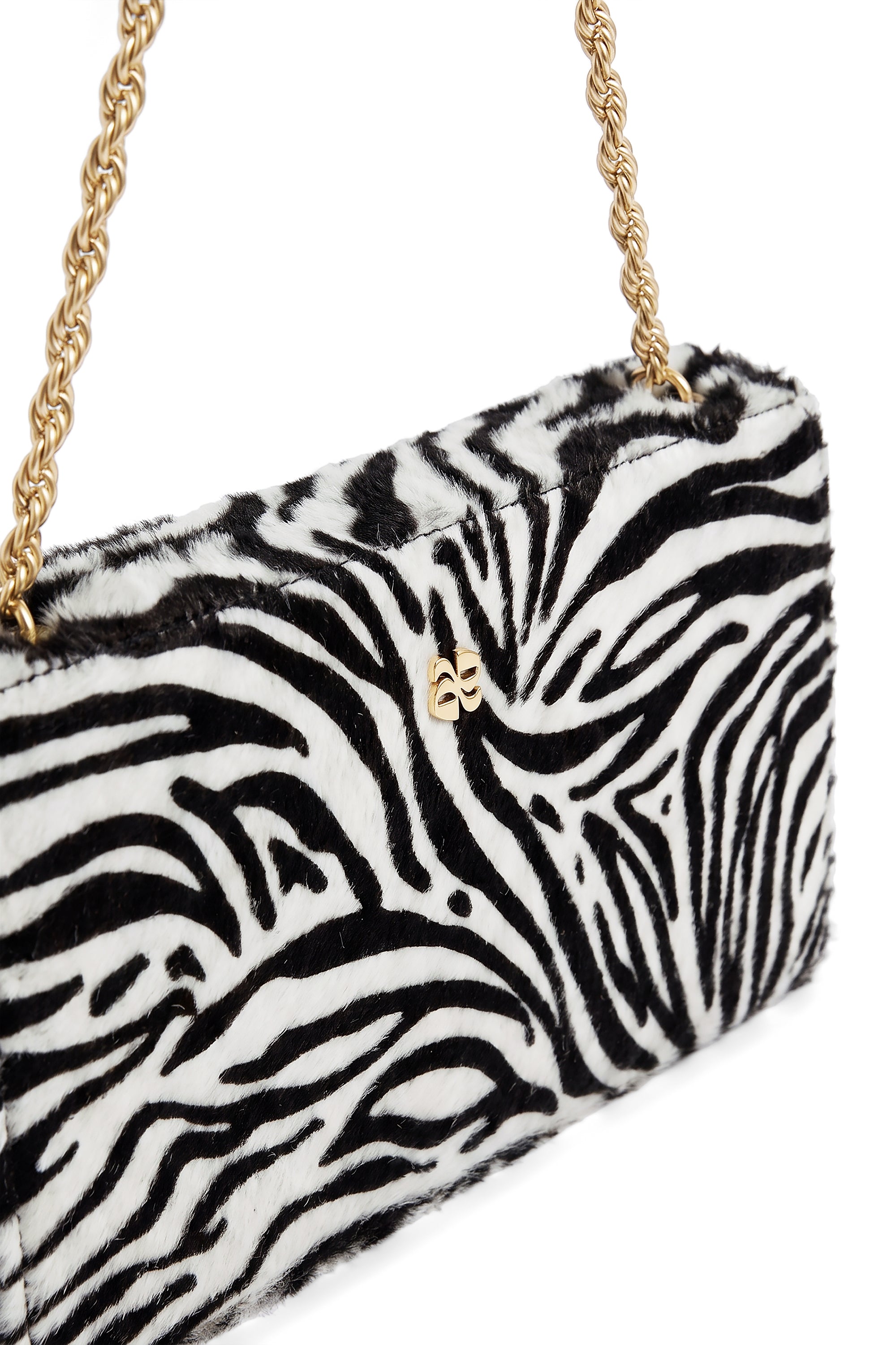 Kamila Leather Bag in Zebra Print Brown | RIXO USA ⋆
