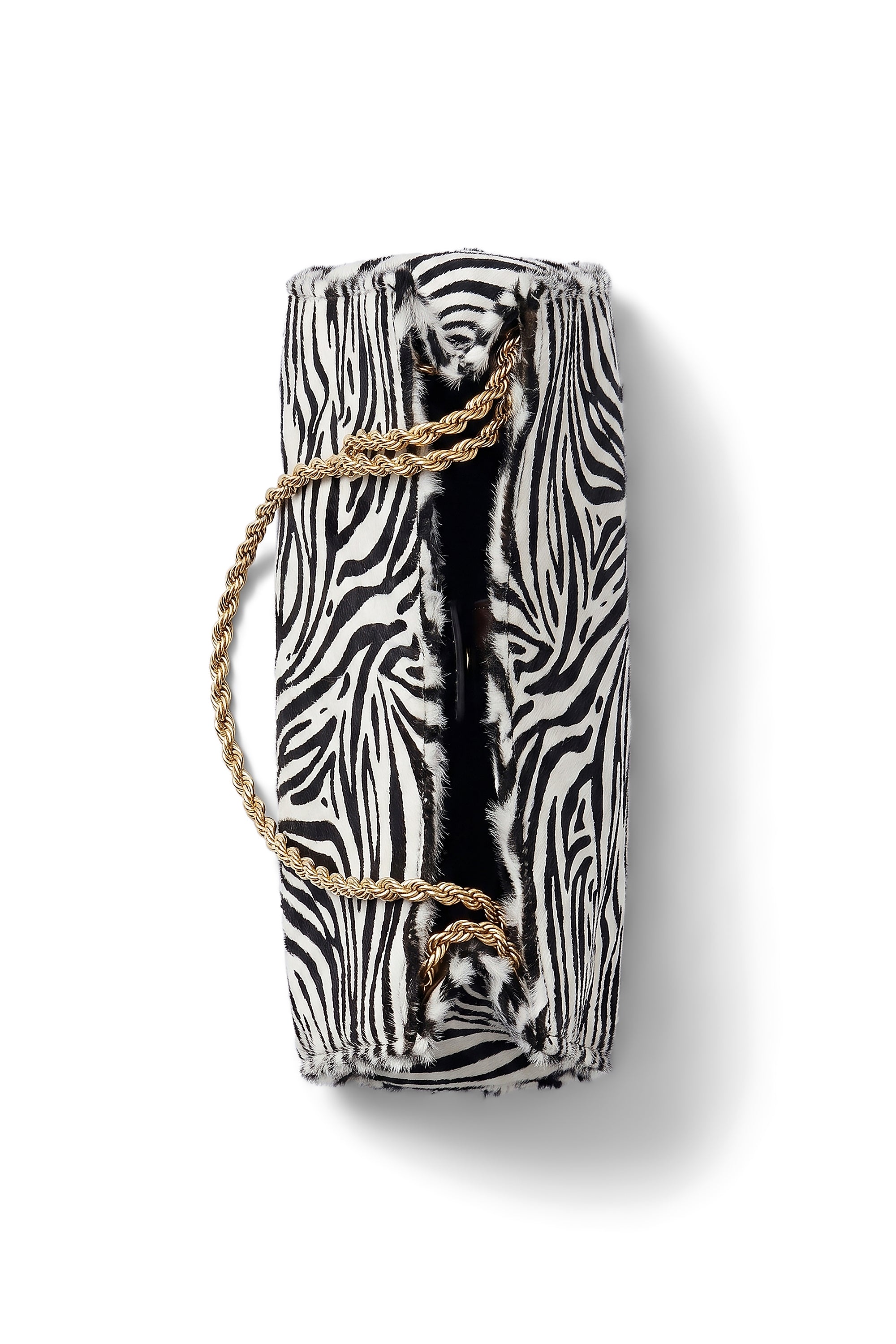 Kamila Leather Bag in Zebra Print Brown | RIXO USA ⋆