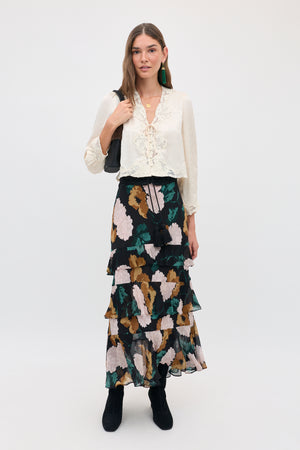 Preslee -  Hydrangea Floral Charcoal